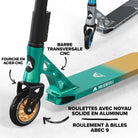 Apollo - Trotinette freestyle Adulte Genesis Pro X avec Roulements à Billes ABEC 9 - Turqoise Or