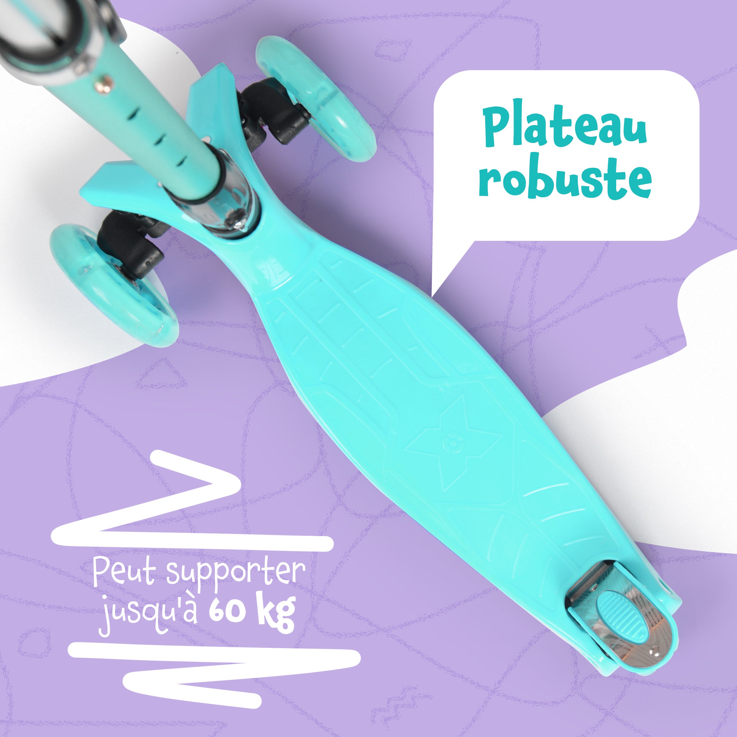 Apollo - Trottinette Kids Whiz à LED pour les enfants - Menthe