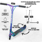 Apollo - Trotinette freestyle Adulte Genesis Pro X avec Roulements à Billes ABEC 9 - Full Rainbow