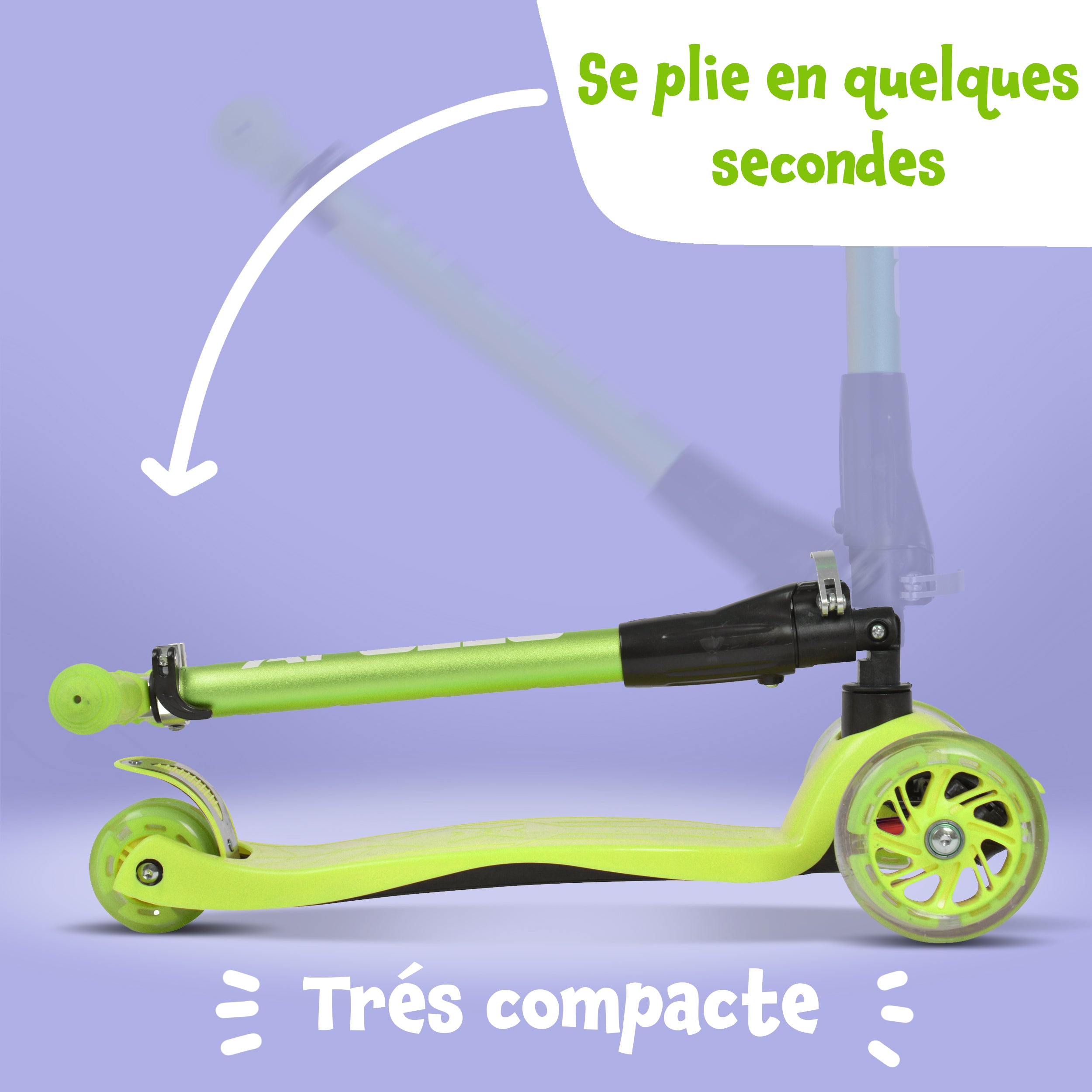 Apollo - Trottinette Kids Whiz à LED pour les enfants - Vert