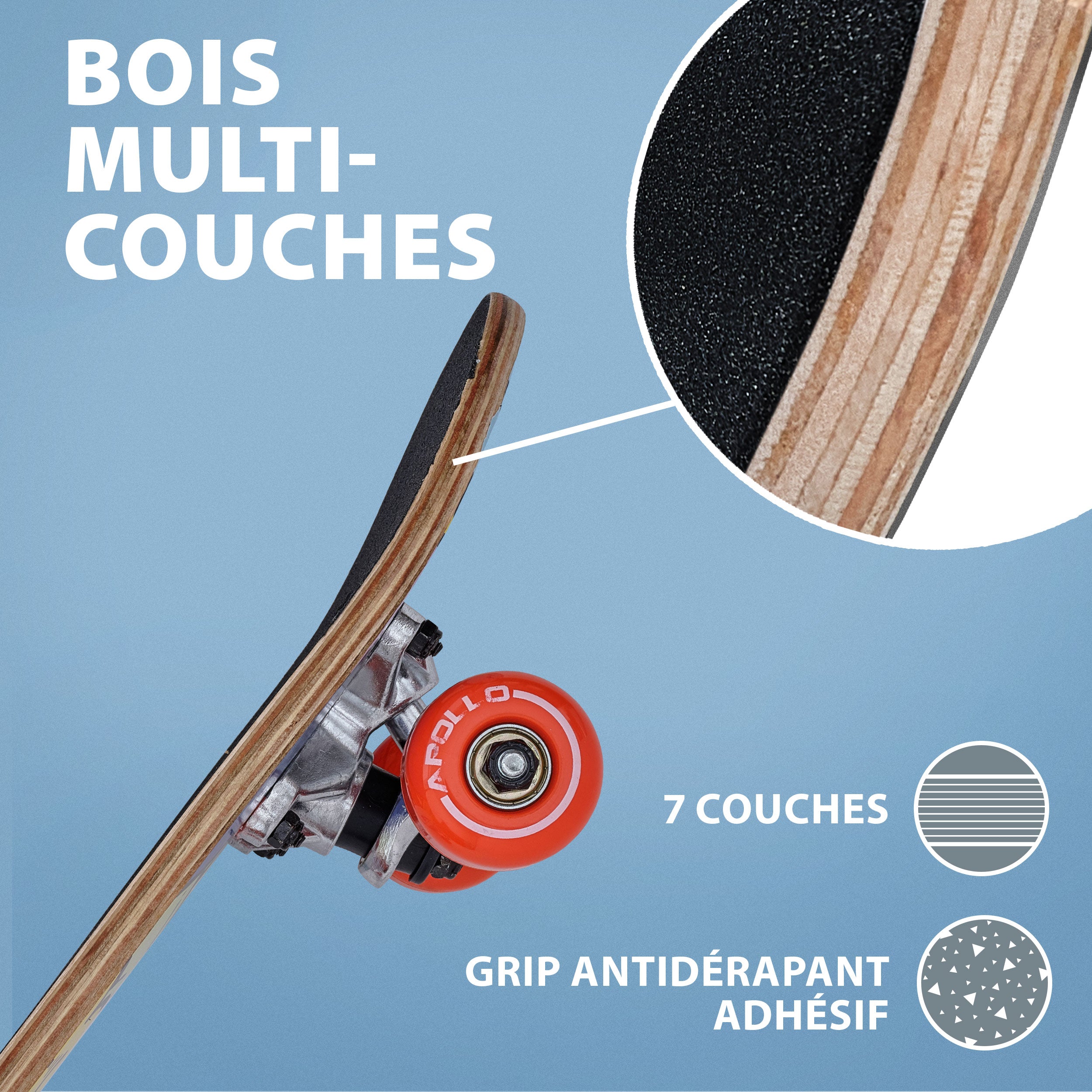 Apollo - Skateboard pour Enfants - Fluffy - 51 cm -