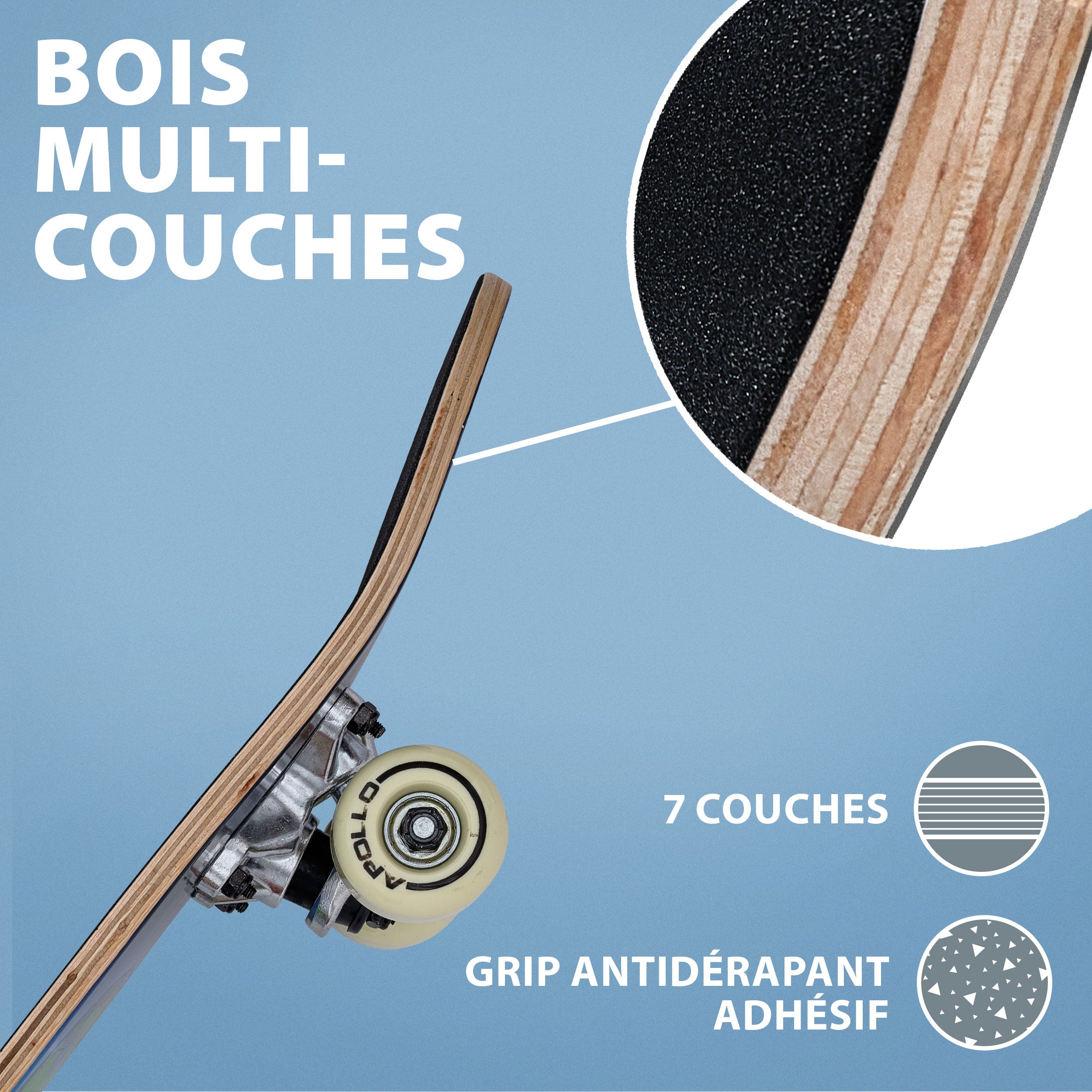 Apollo - Skateboard pour Enfants - Around the World - 61 cm - Around the World