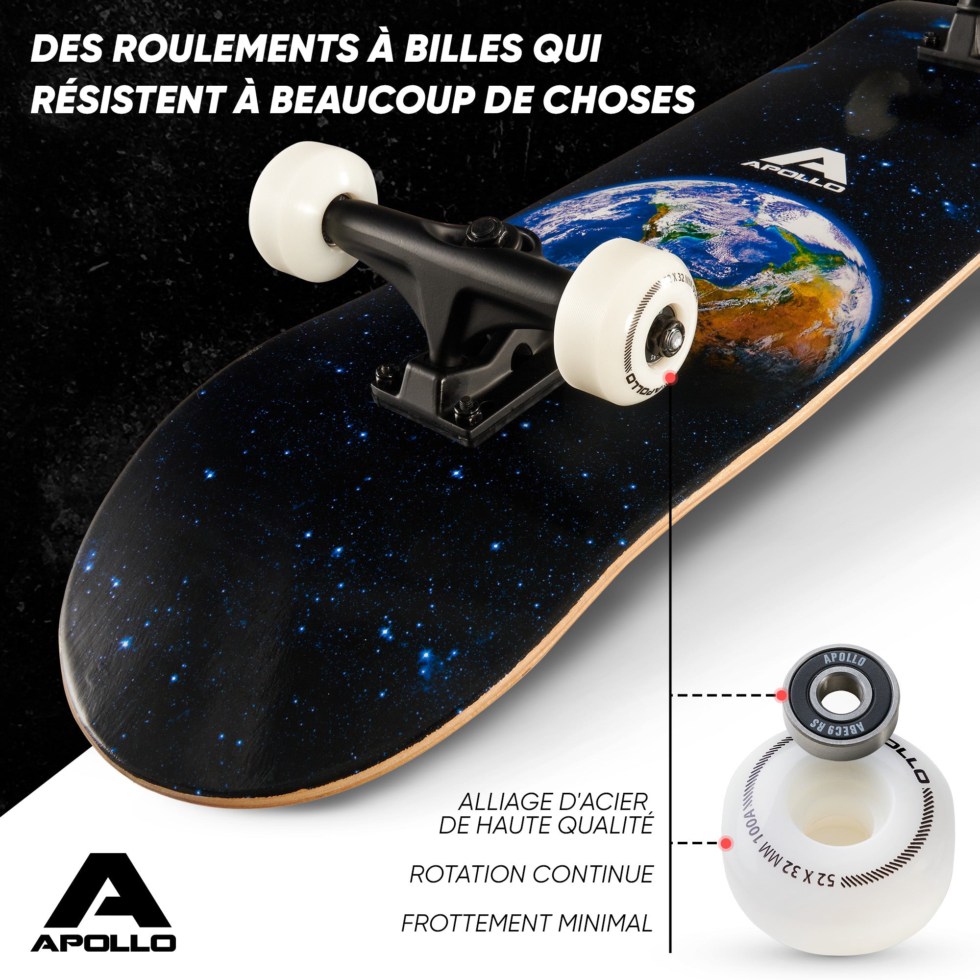 Apollo - Skateboard professionnel enfants et adultes - Earth - Earth