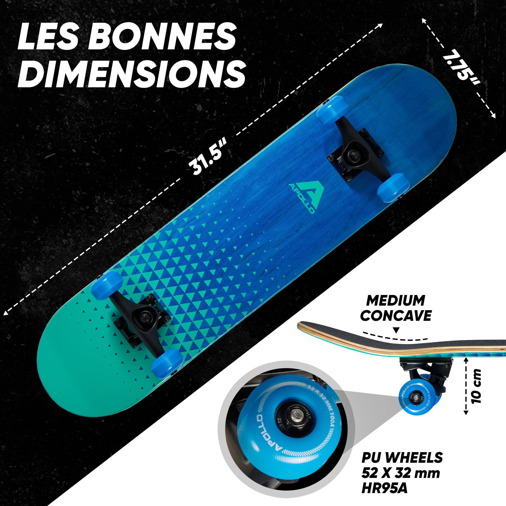 Apollo - Skateboard professionnel enfants et adultes - Fresh - Fresh
