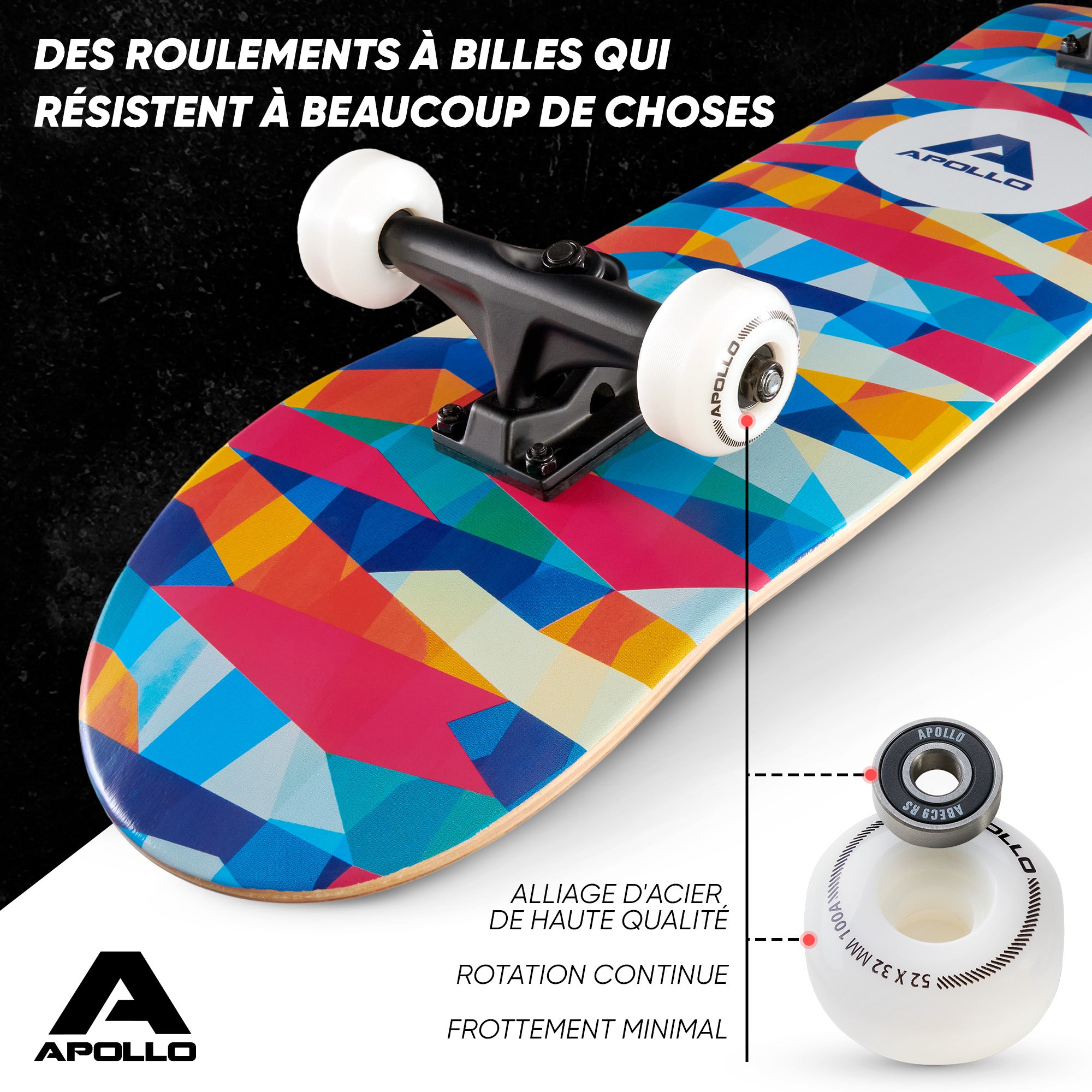 Apollo - Skateboard professionnel enfants et adultes - Mosaik - Mosaik