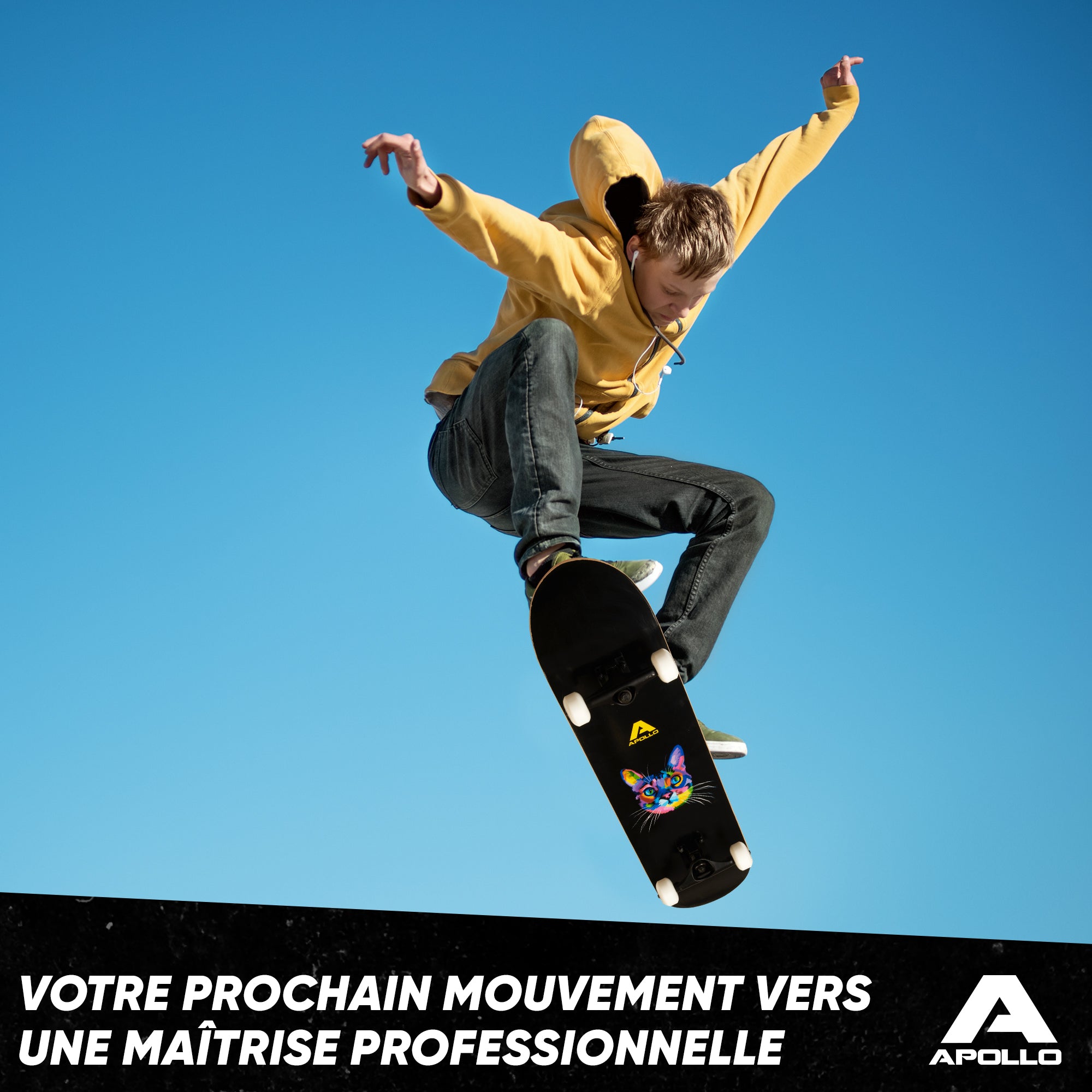 Apollo - Skateboard professionnel enfants et adultes - Cat - Cat