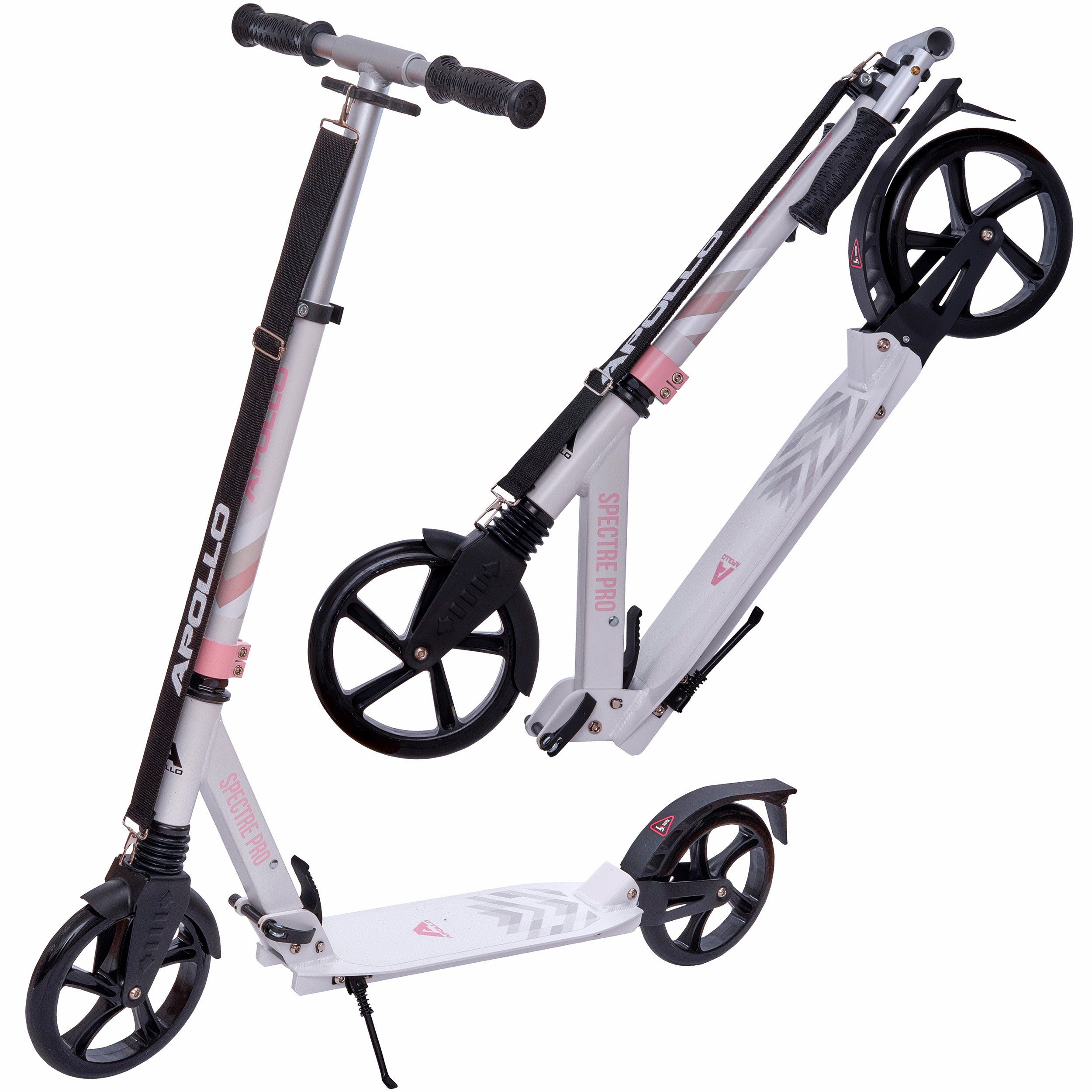 Apollo - Trottinette roues XXL 200 mm - Trottinette urbaine Spectre Pro haut de gamme à large plateau - Blanc Rose