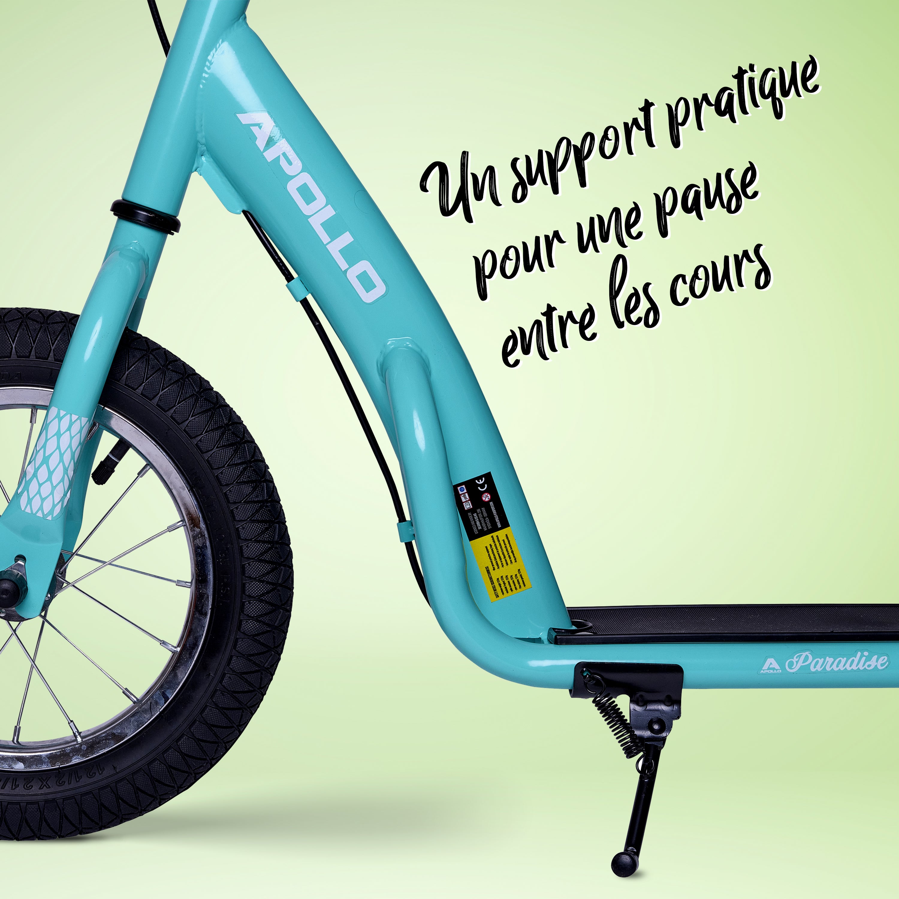 Apollo - Trottinette Enfants Retro Paradise - Pneus Gonflables 12,5 Pouces - Turqoise