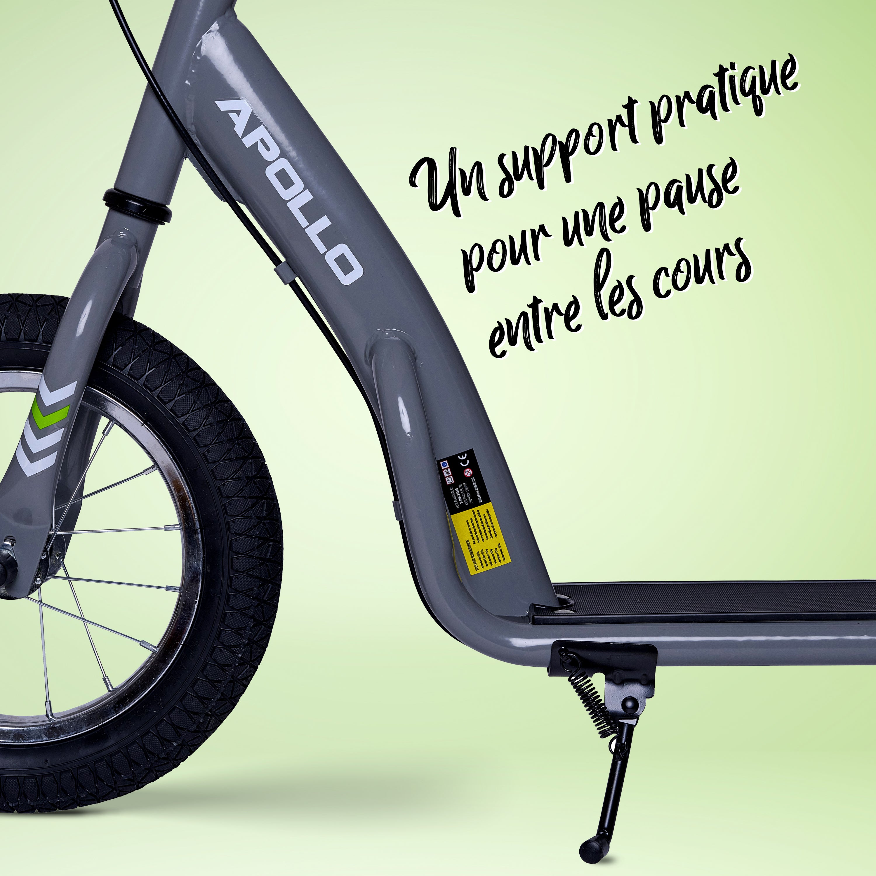 Apollo - Trottinette Enfants Retro Paradise - Pneus Gonflables 12,5 Pouces - Gris