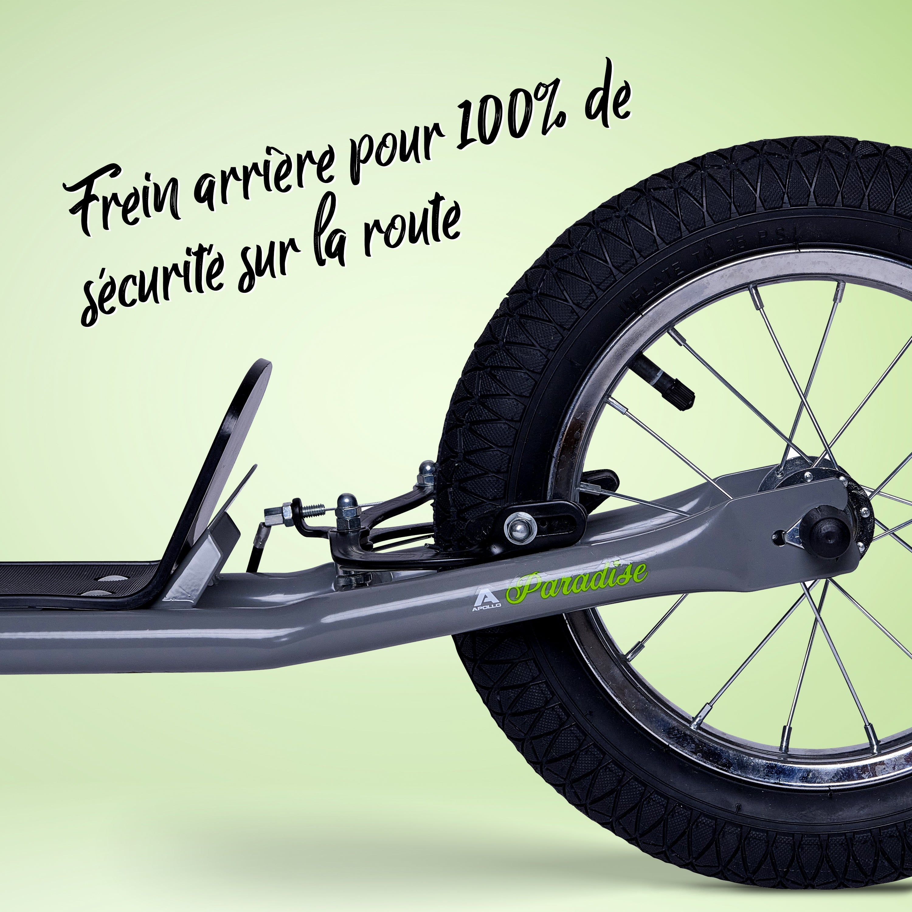 Apollo - Trottinette Enfants Retro Paradise - Pneus Gonflables 12,5 Pouces - Gris