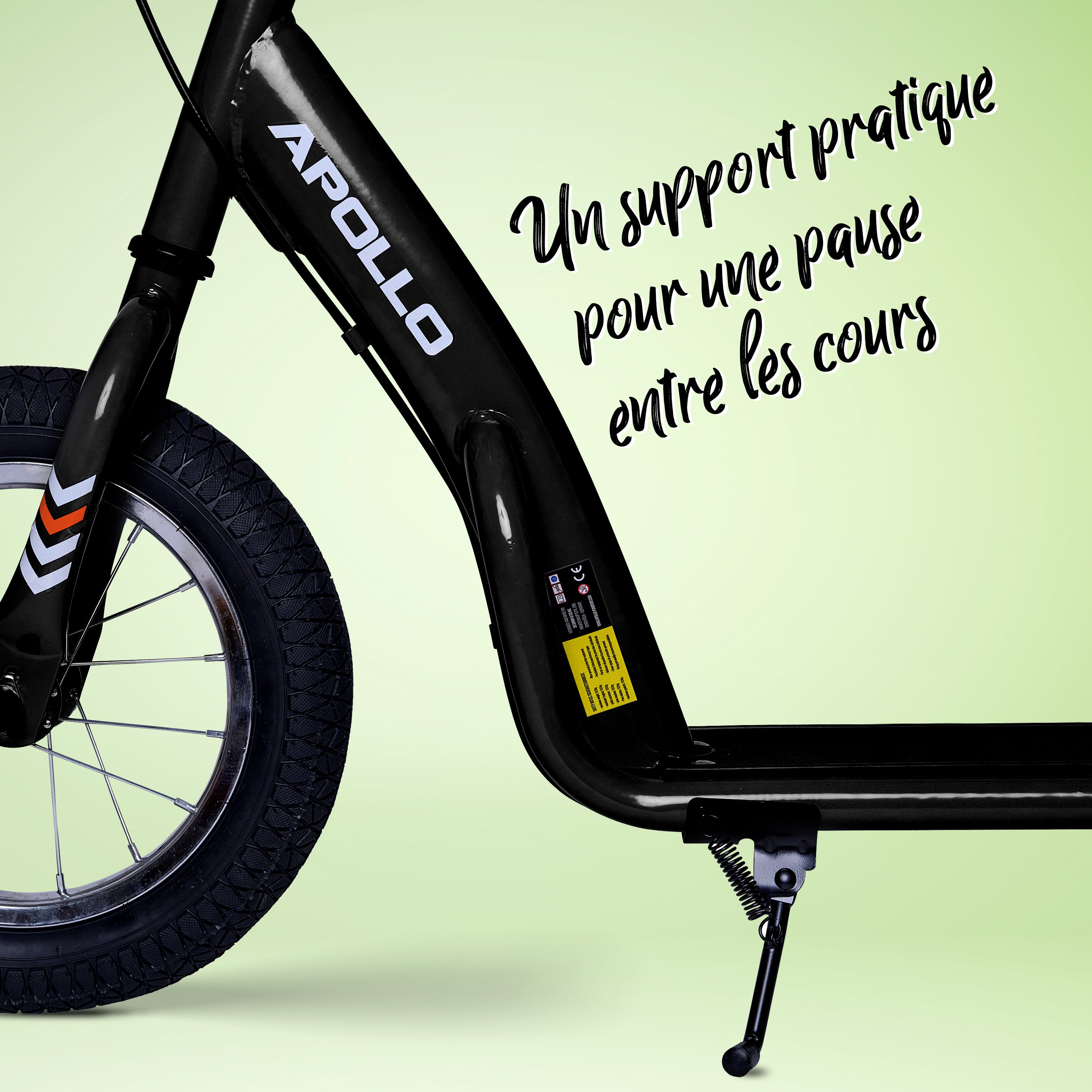 Apollo - Trottinette Enfants Retro Paradise - Pneus Gonflables 12,5 Pouces - Noir