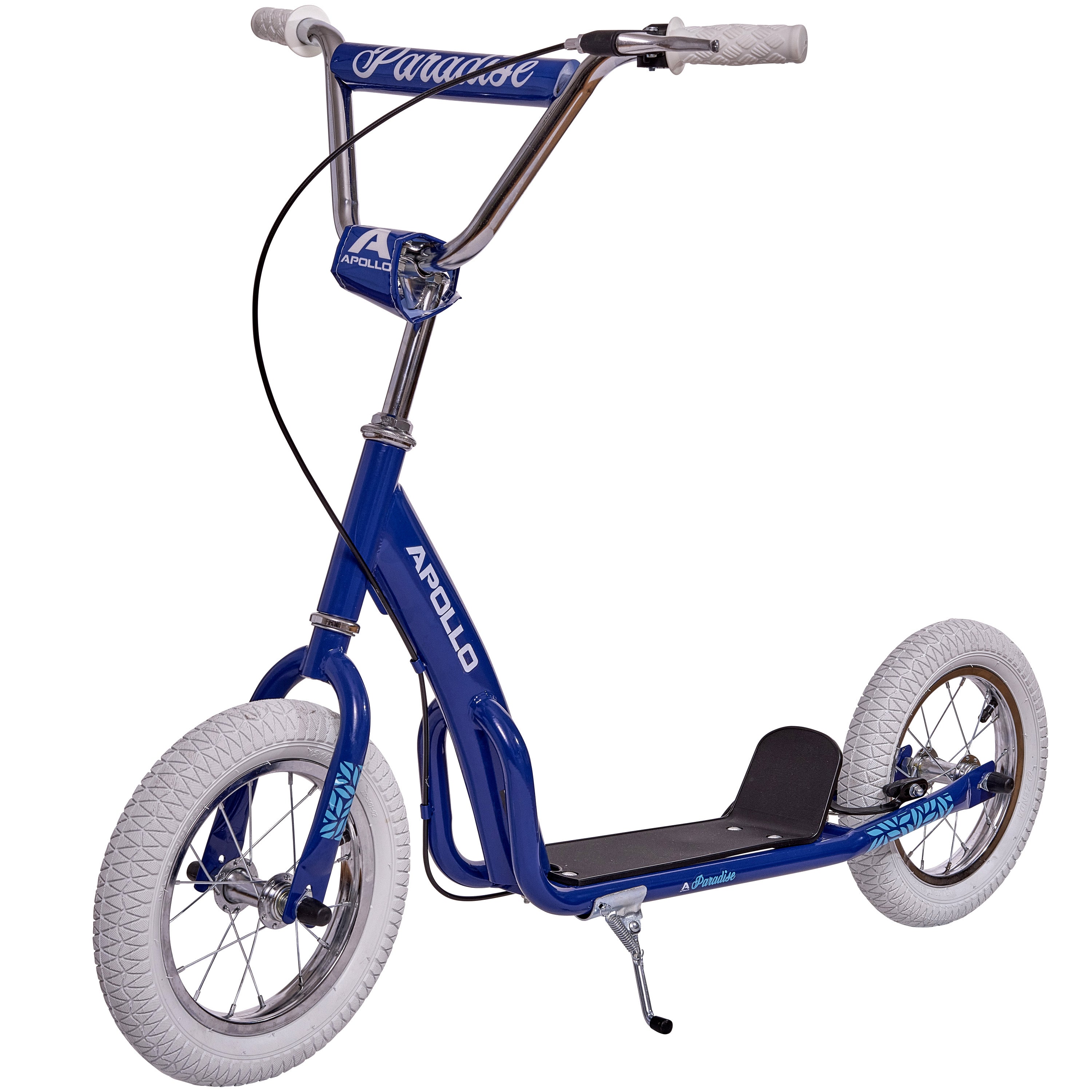 Apollo - Trottinette Enfants Retro Paradise - Pneus Gonflables 12,5 Pouces - Bleu