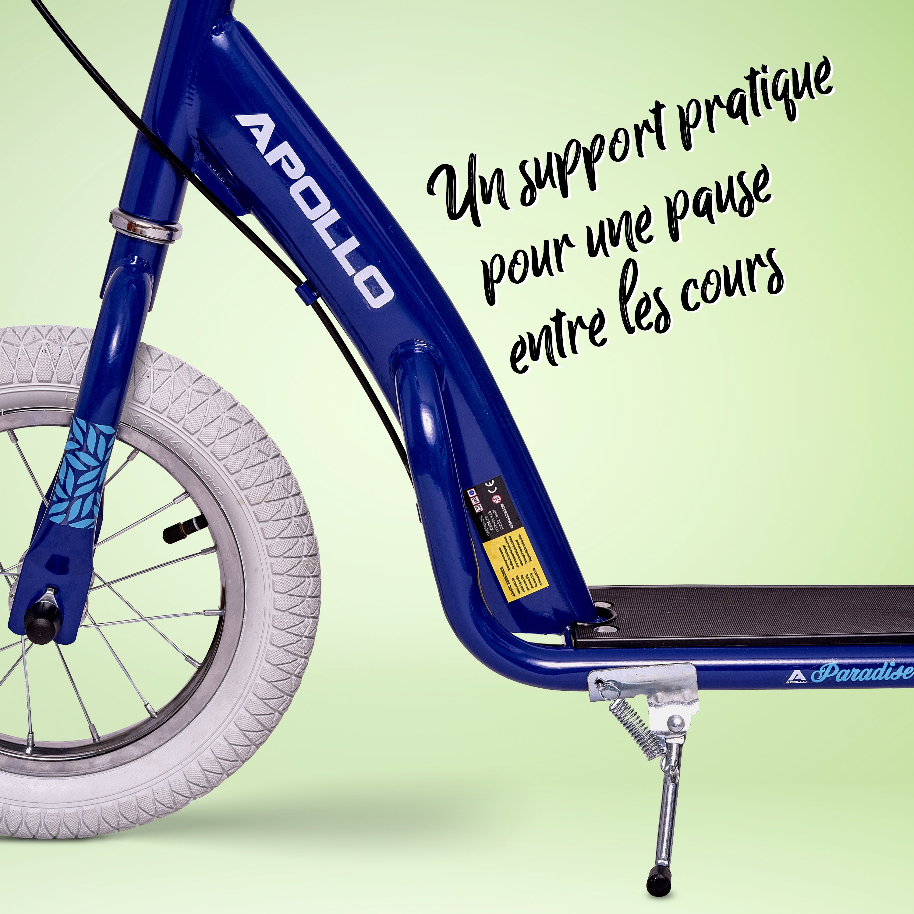 Apollo - Trottinette Enfants Retro Paradise - Pneus Gonflables 12,5 Pouces - Bleu