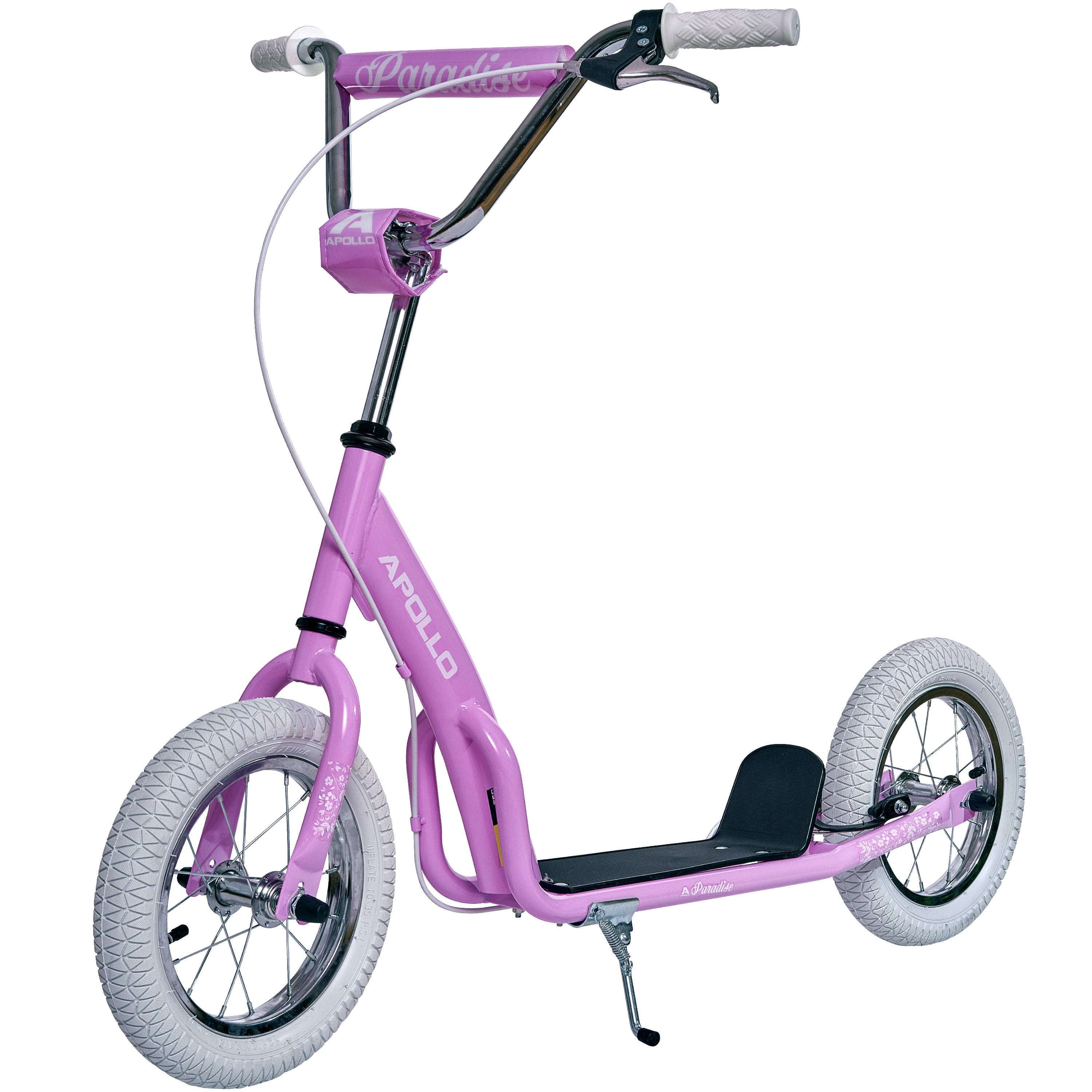 Apollo - Trottinette Enfants Retro Paradise - Pneus Gonflables 12,5 Pouces - Rose