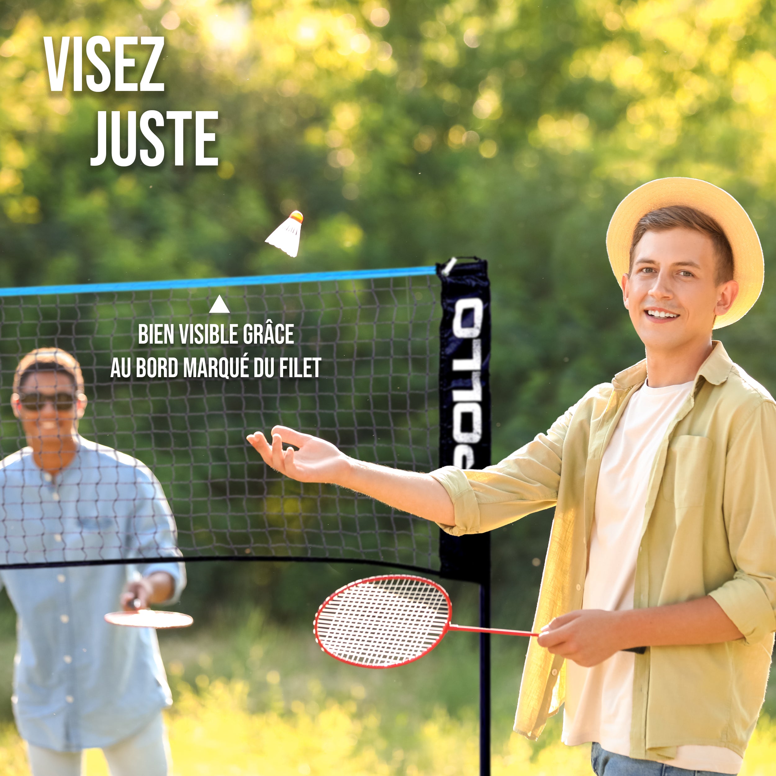 Apollo - Apollo Filet Badminton - Filet de Volley Ball - différentes tailles et réglables - Bleu 400 cm