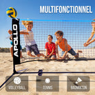 Apollo - Apollo Filet Badminton - Filet de Volley Ball - différentes tailles et réglables - Bleu 300 cm