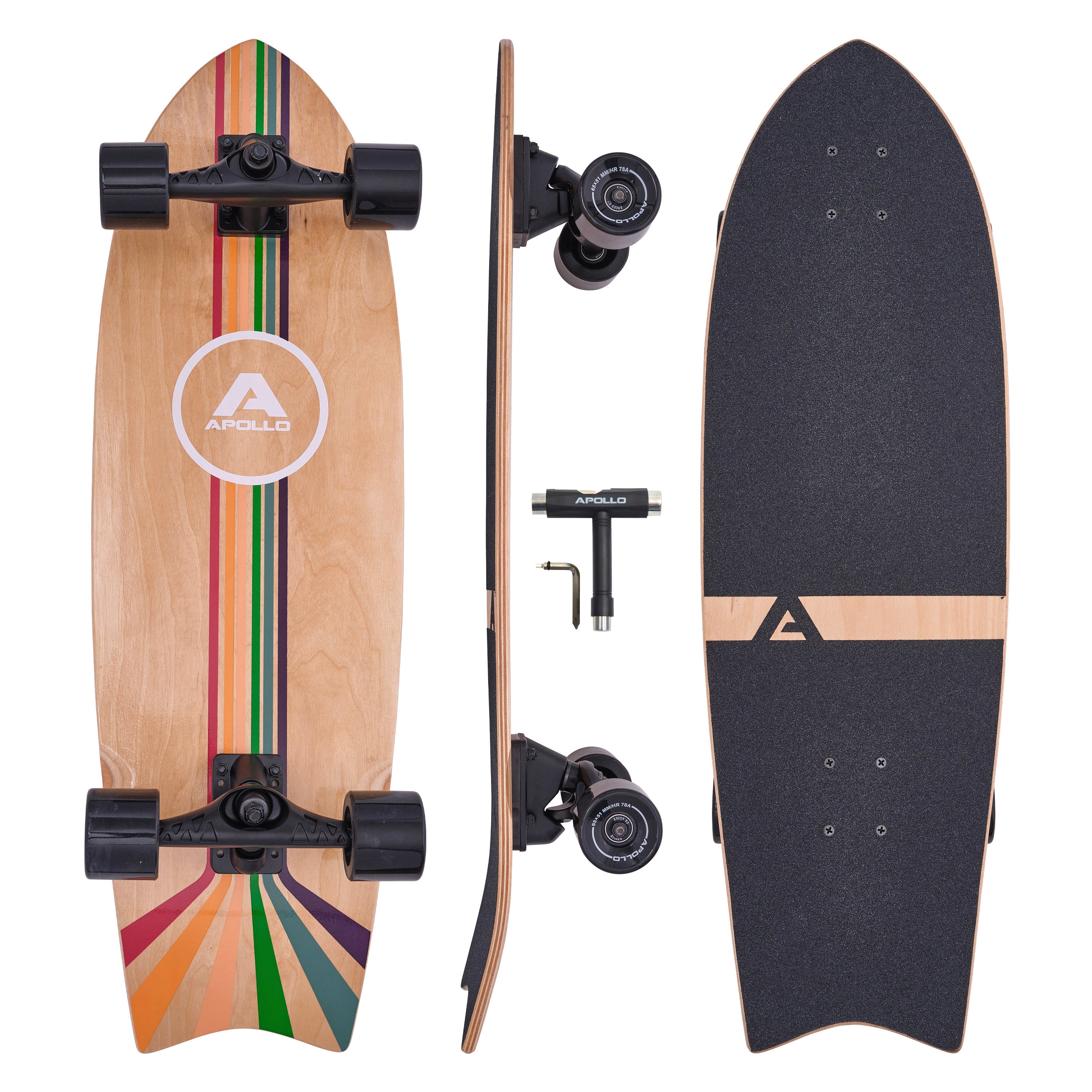 Apollo - Surf Style Skateboard - Stripes - Stripes