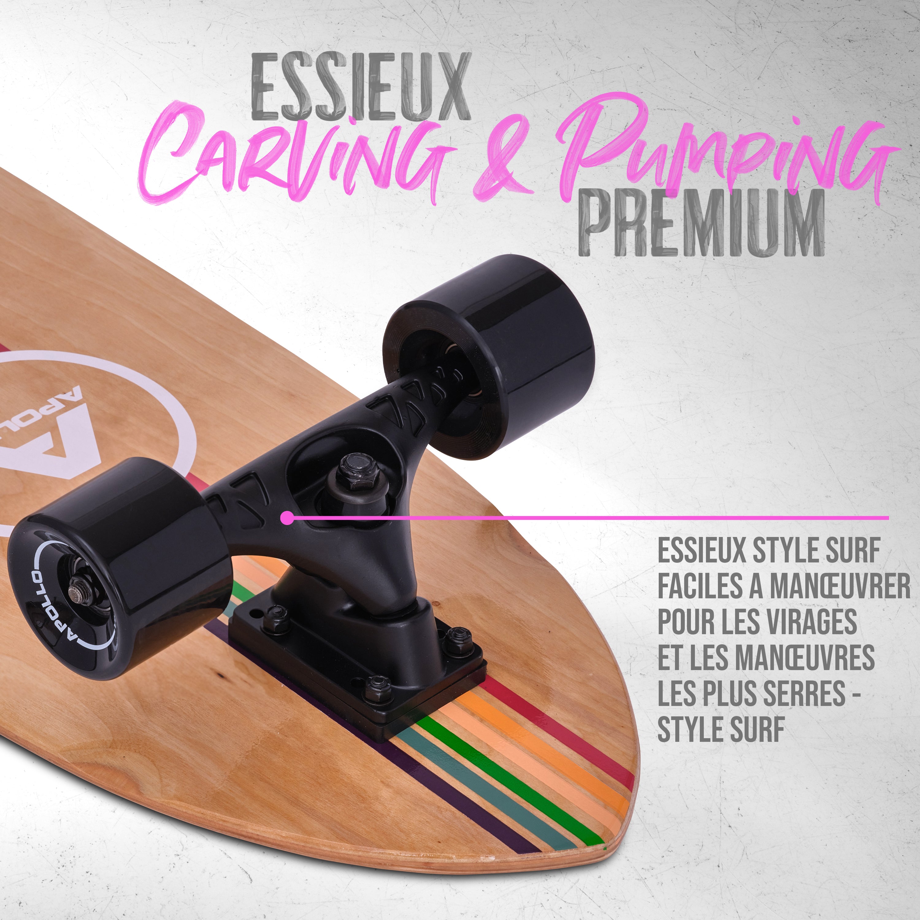 Apollo - Surf Style Skateboard - Stripes - Stripes