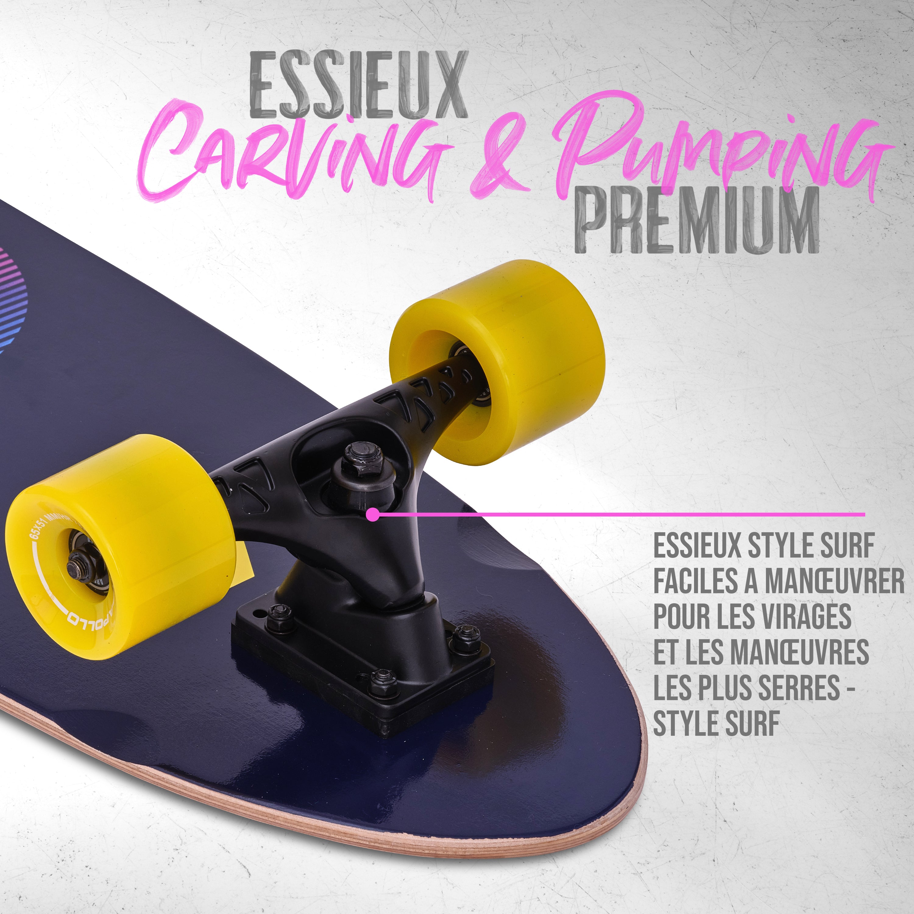 Apollo - Surf Style Skateboard - Miami Sunset - Miami Sunset