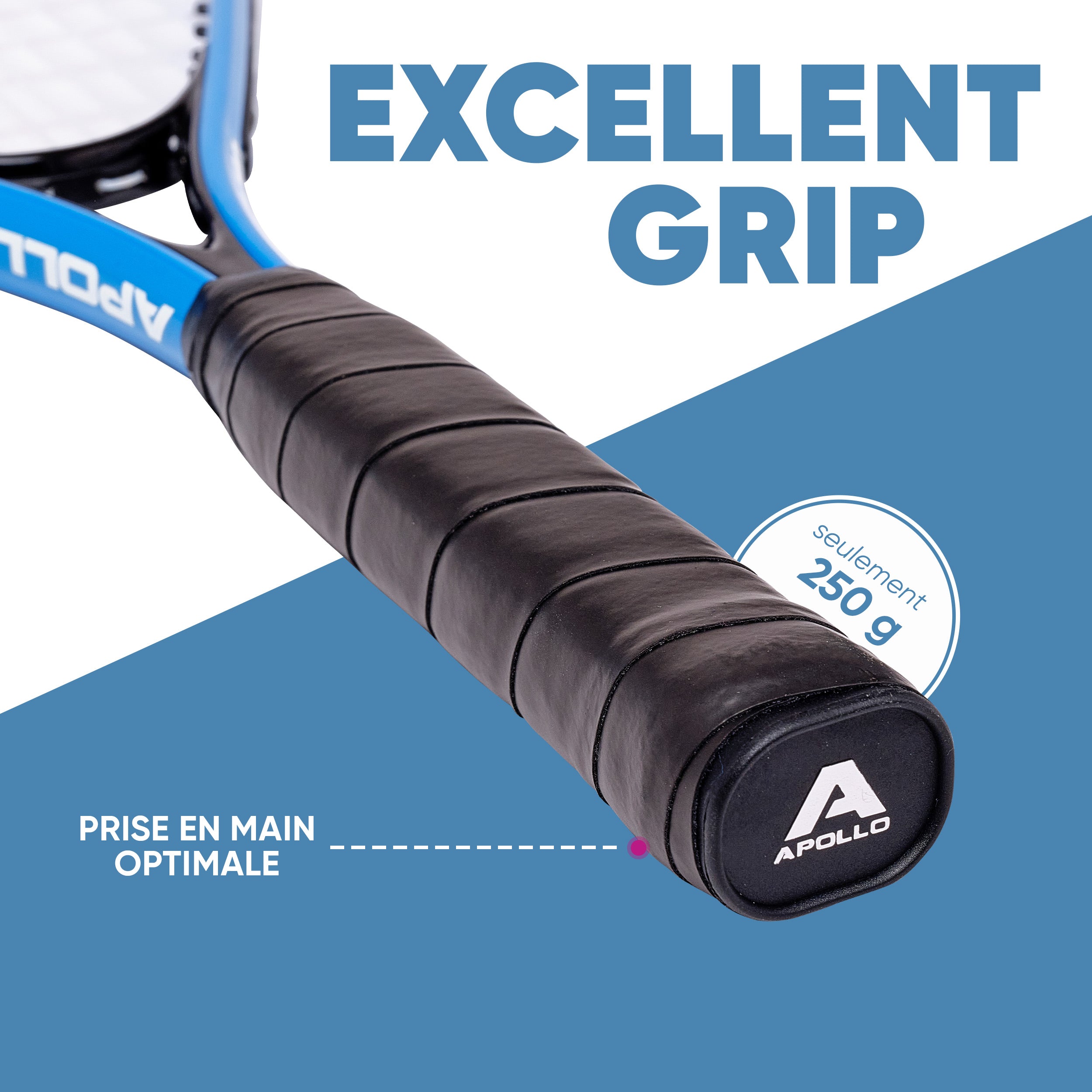 Apollo - Kit Raquettes Badminton de Différentes Couleurs pour Adulte et Enfant - Bleu