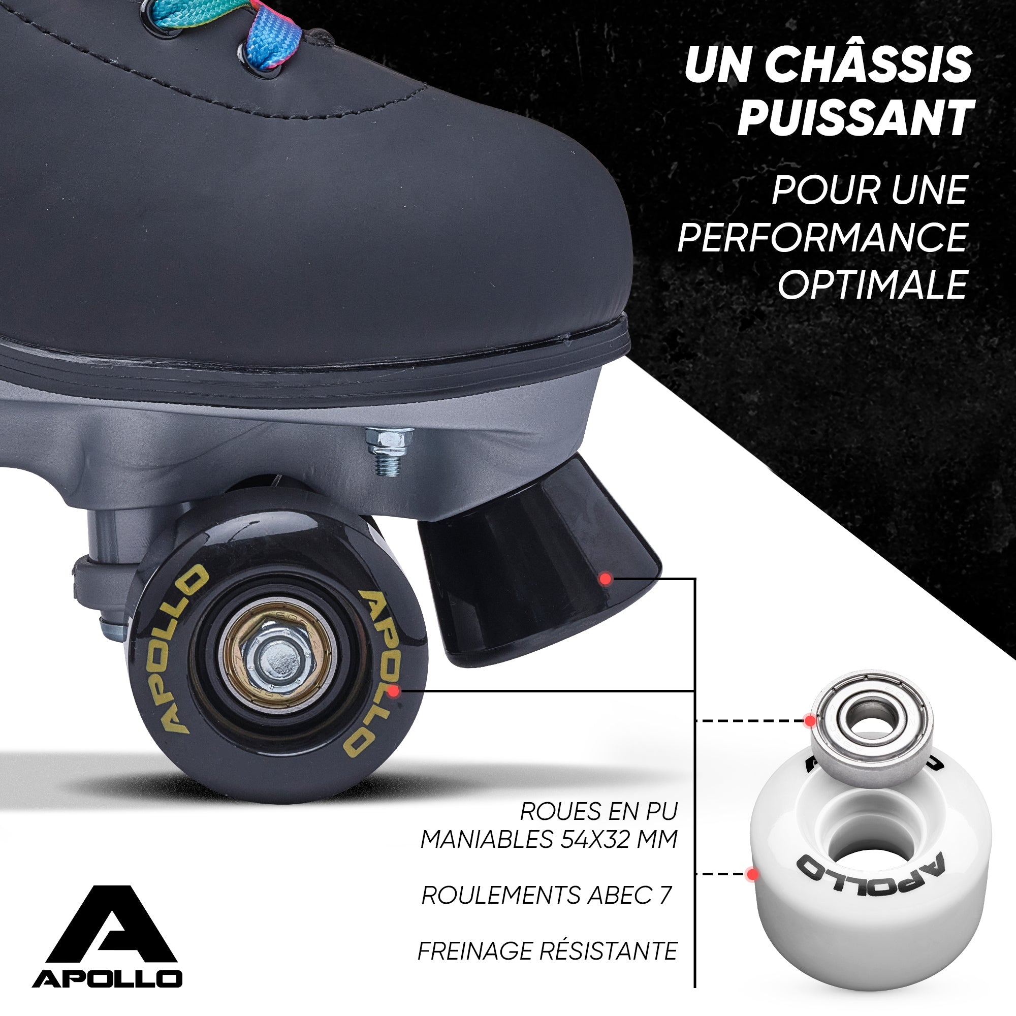 Apollo - Classic patins à roulettes fille et garçon - adolescents et adultes - Rodeo Drive - L (39-42)