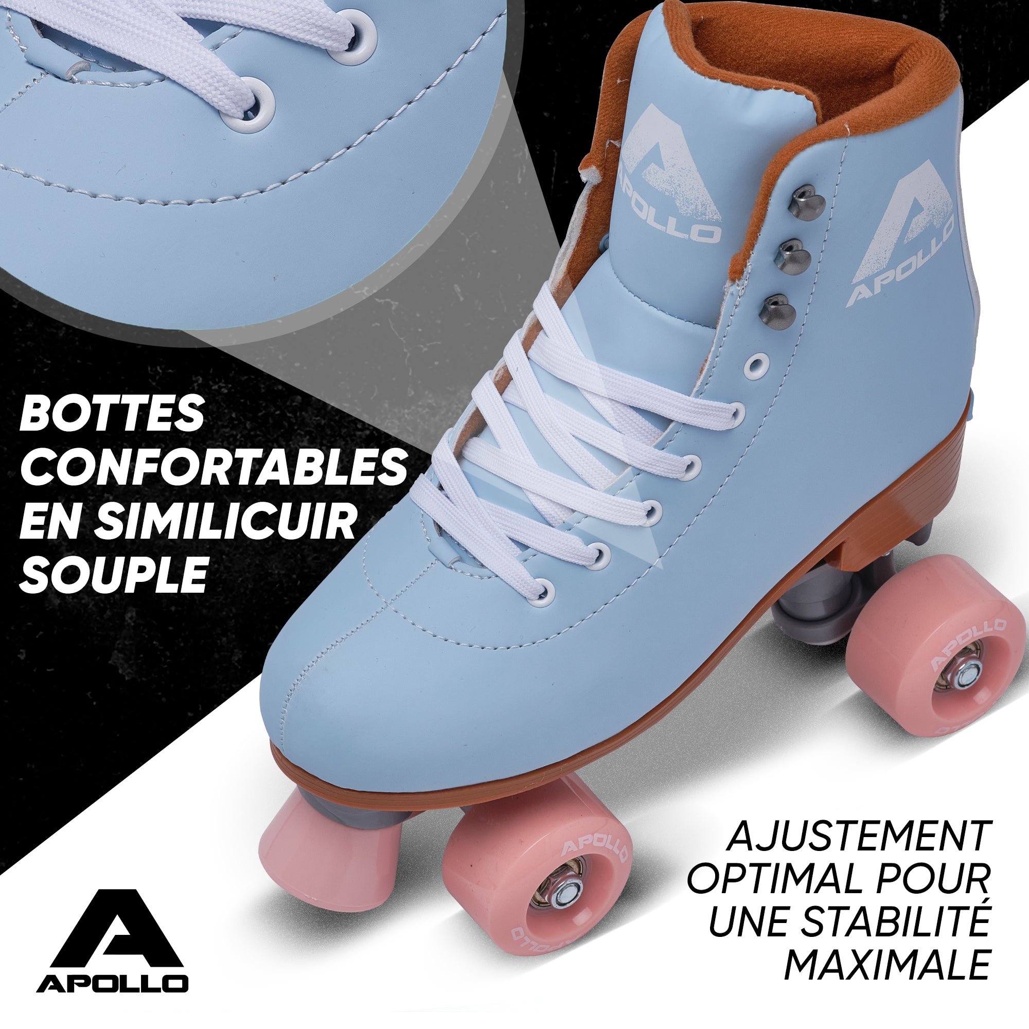 Apollo - Classic patins à roulettes fille et garçon - adolescents et adultes - Nightfever blue - L (39-42)