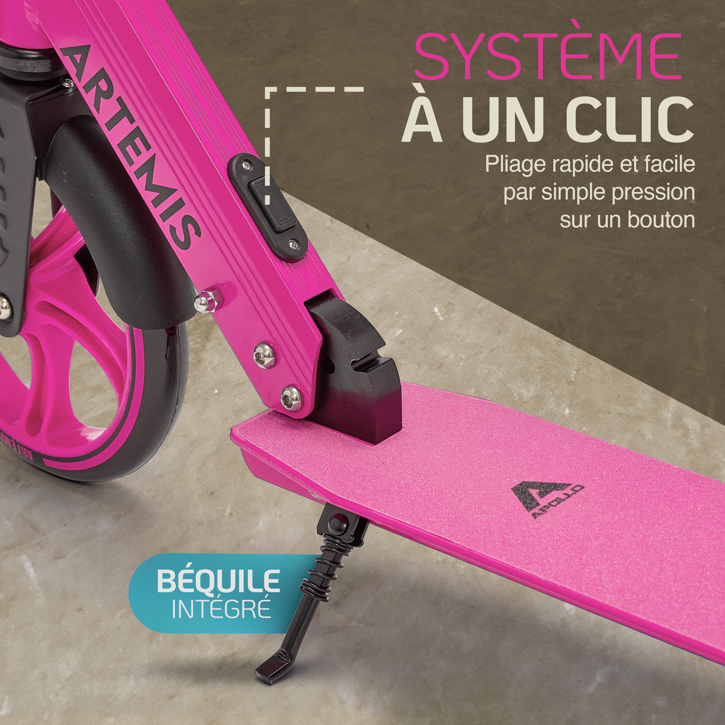 Apollo - Apollo Artemis City - Trottinette réglable en hauteur pour enfants - Rose