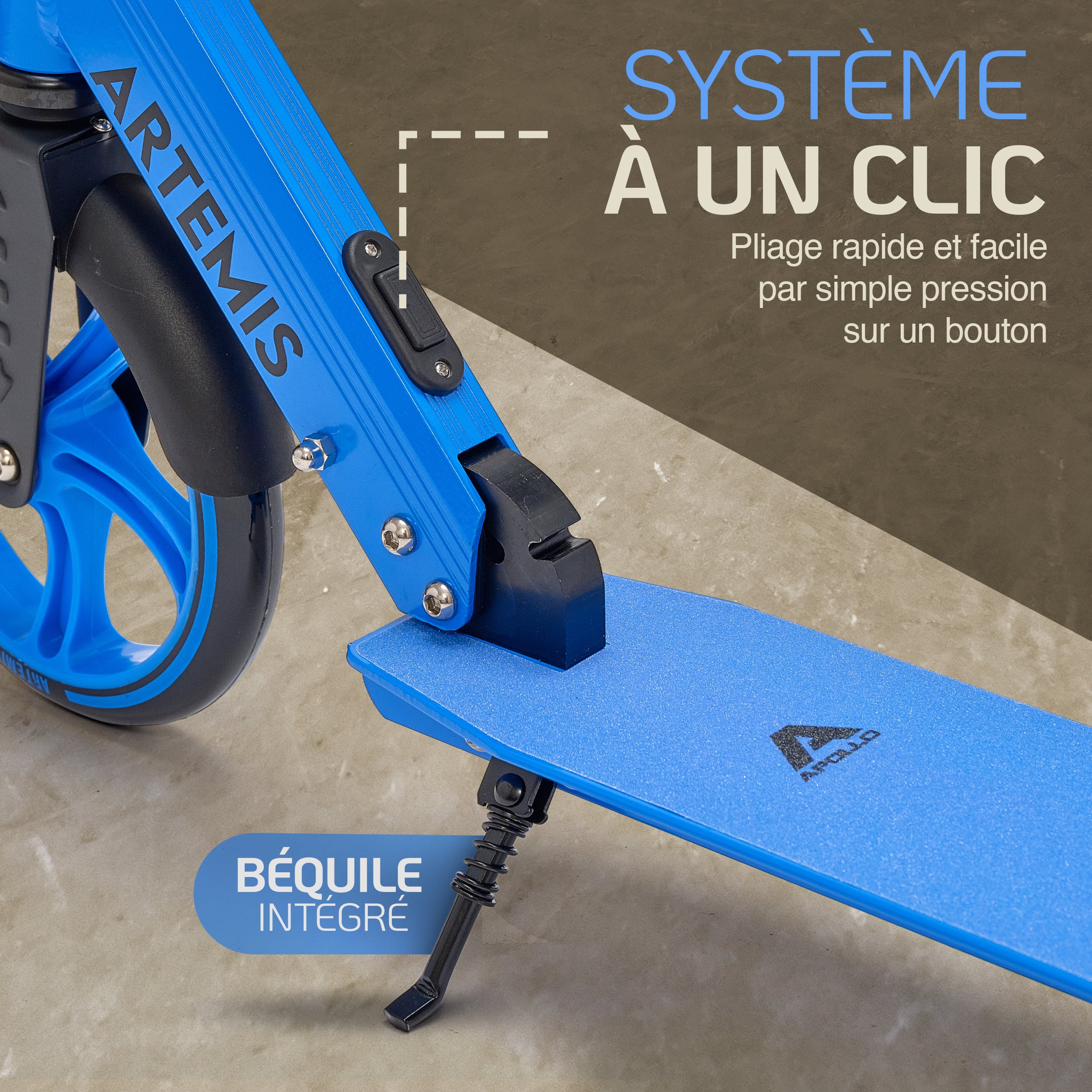 Apollo - Apollo Artemis City - Trottinette réglable en hauteur pour enfants - Bleu