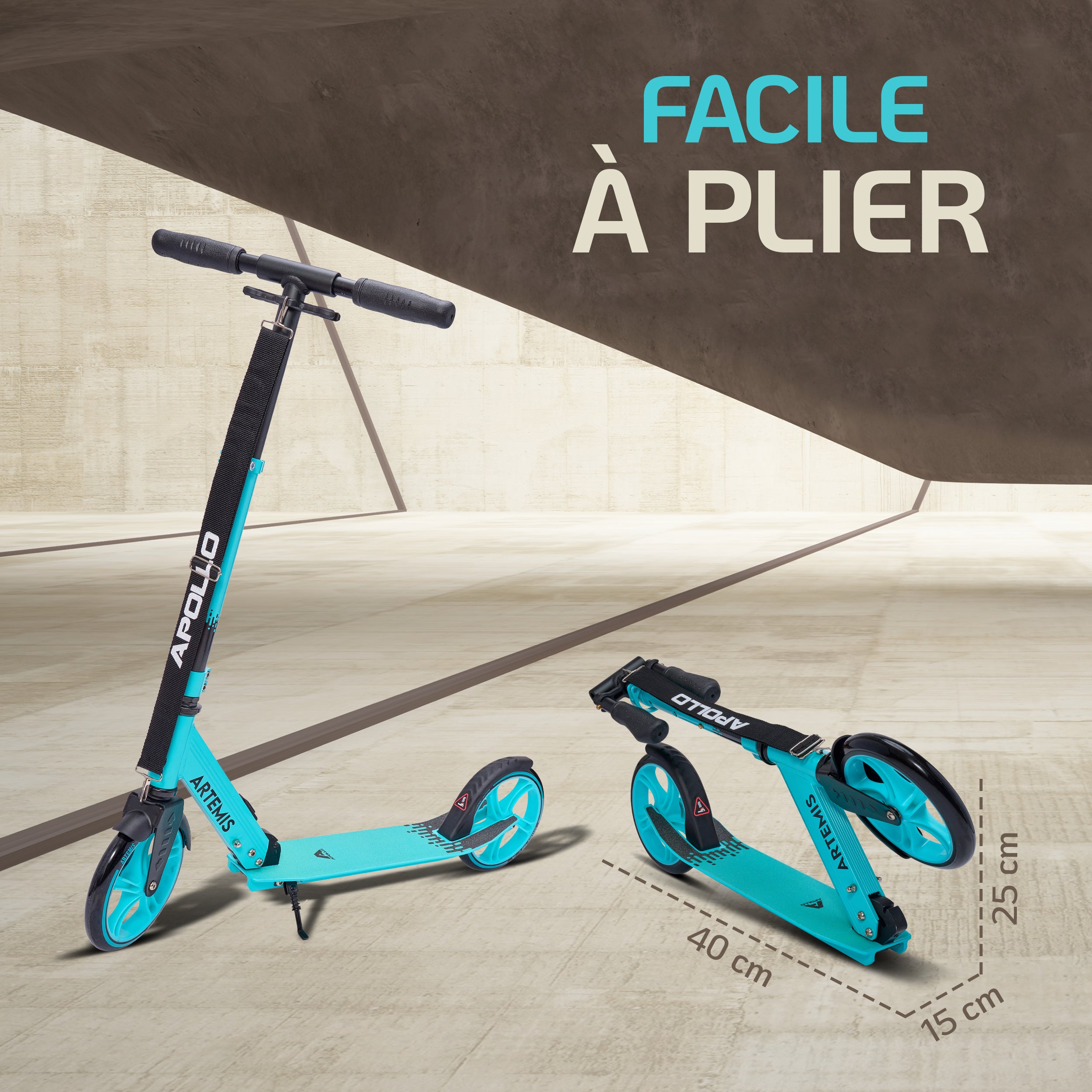 Apollo - Apollo Artemis City - Trottinette réglable en hauteur pour enfants - Menthe