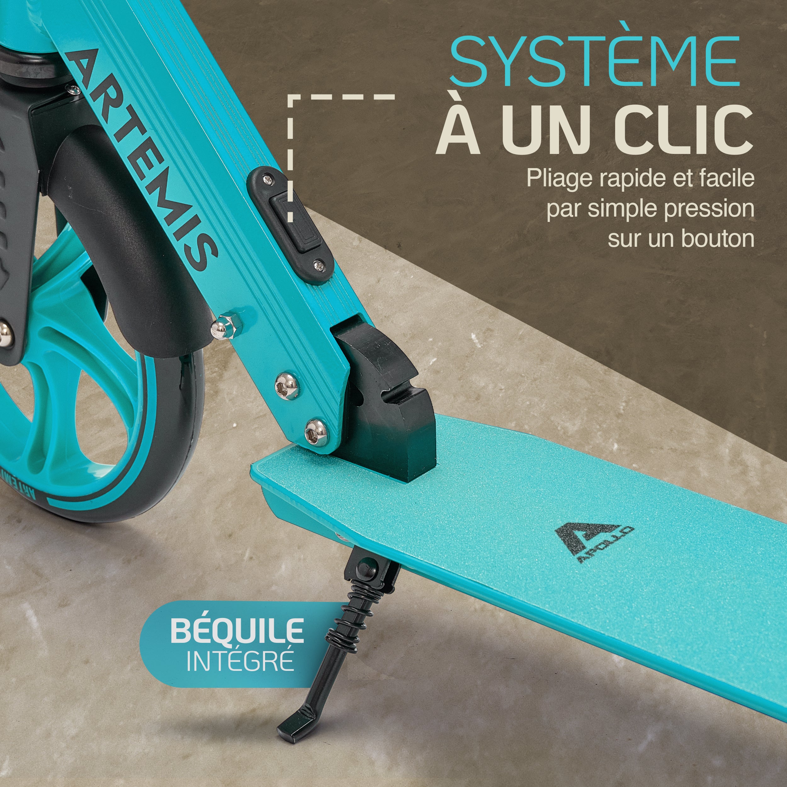 Apollo - Apollo Artemis City - Trottinette réglable en hauteur pour enfants - Menthe