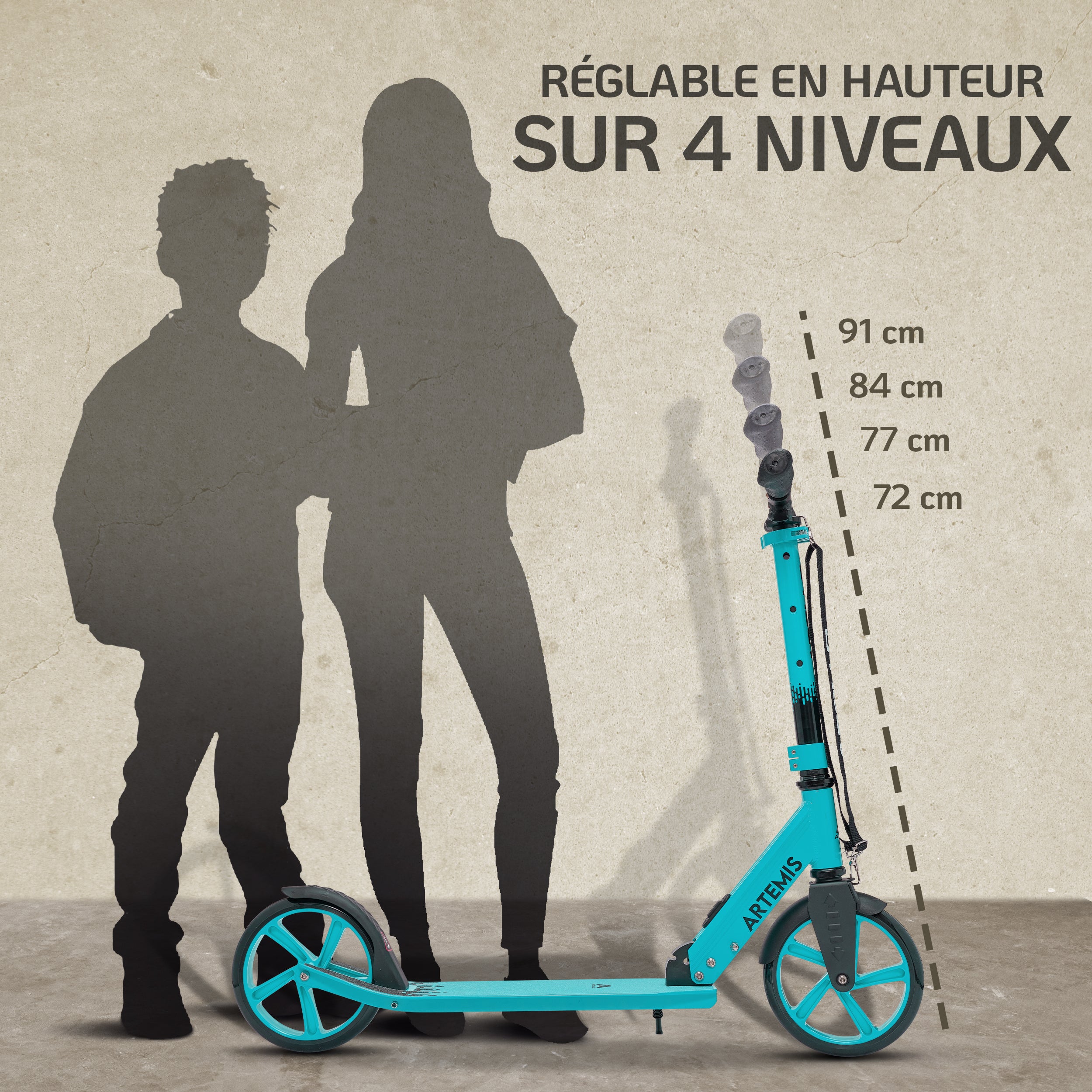 Apollo - Apollo Artemis City - Trottinette réglable en hauteur pour enfants - Menthe