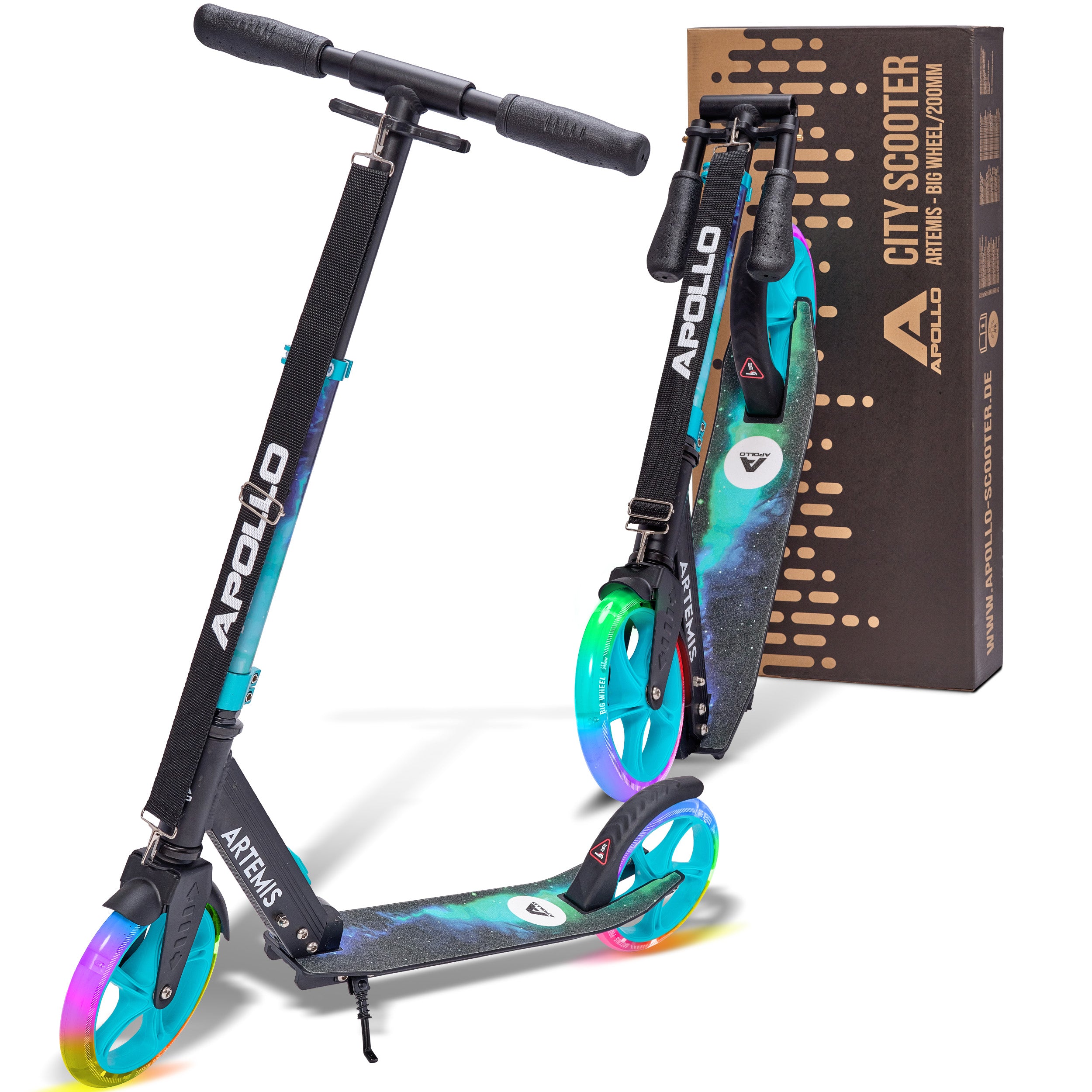 Apollo - Apollo Artemis City - Trottinette réglable en hauteur pour enfants - Galaxy