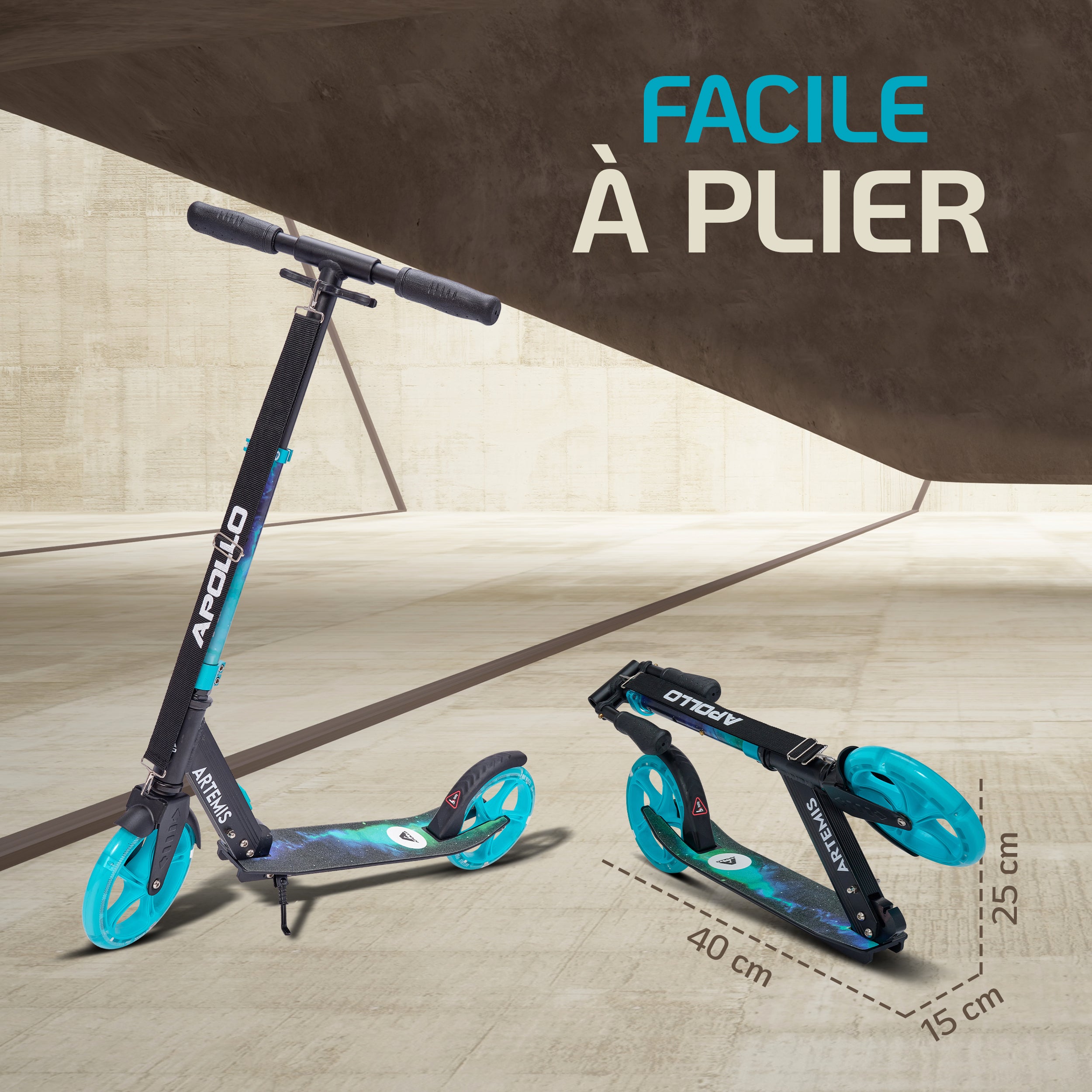 Apollo - Apollo Artemis City - Trottinette réglable en hauteur pour enfants - Galaxy