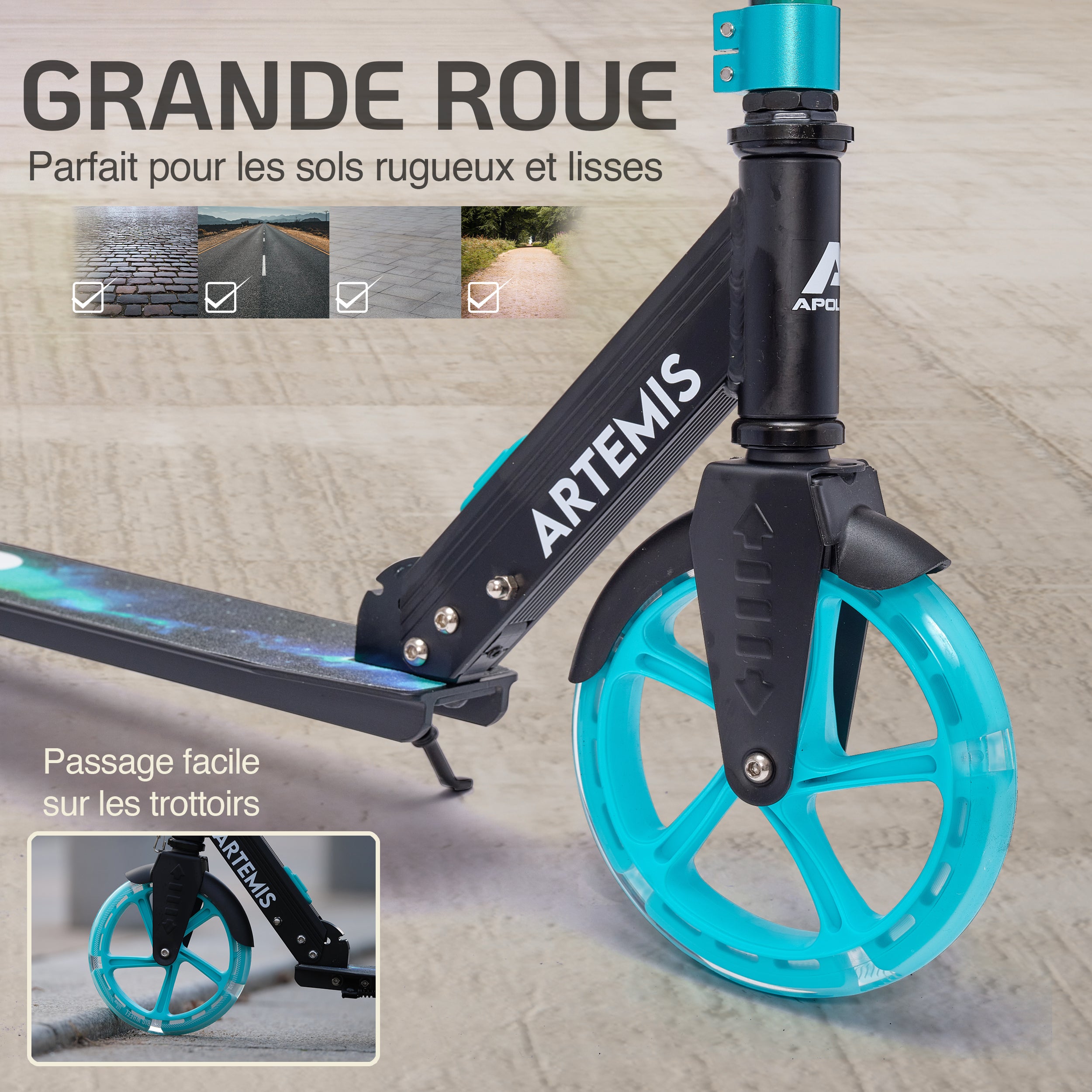 Apollo - Apollo Artemis City - Trottinette réglable en hauteur pour enfants - Galaxy