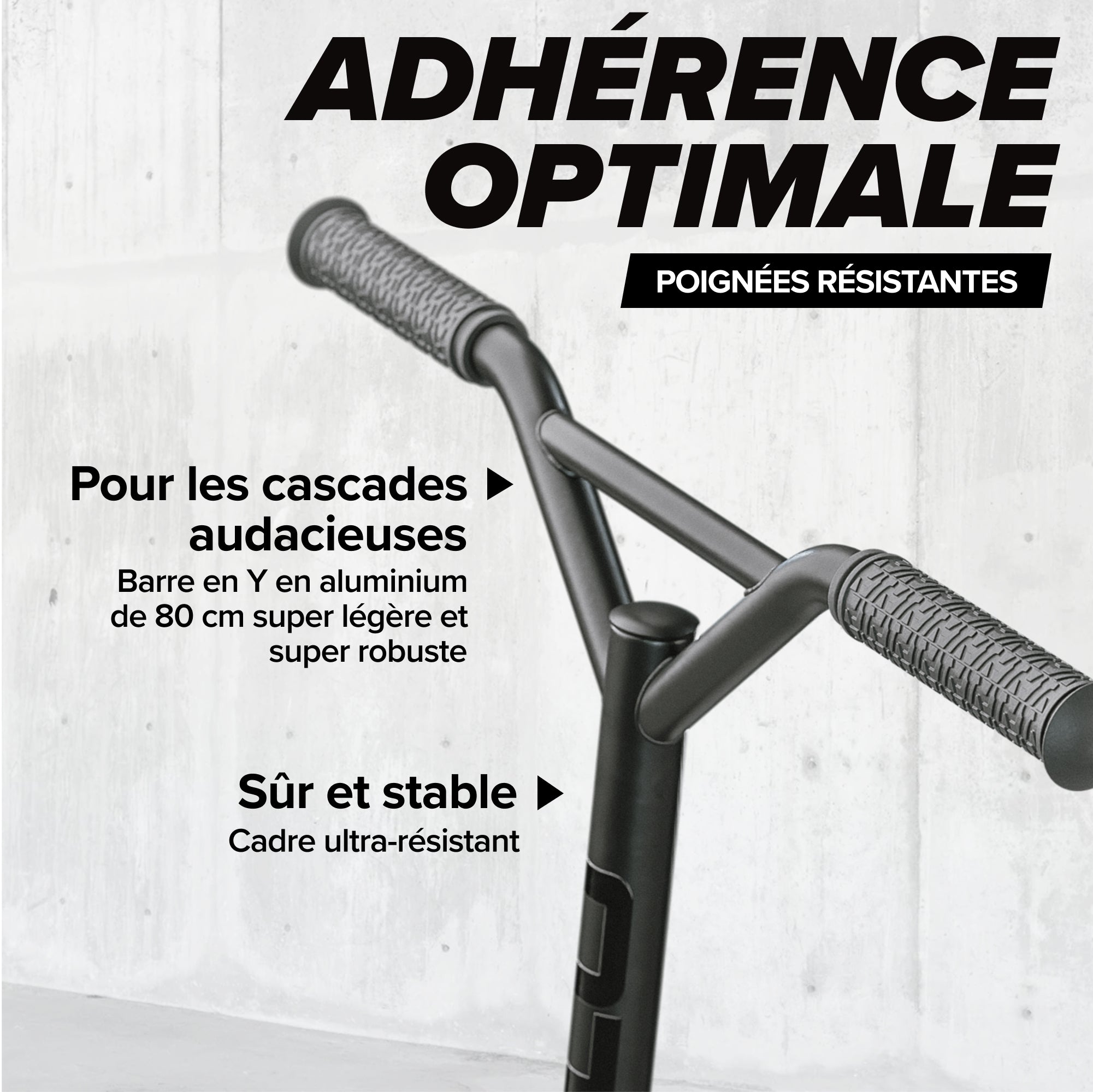 Apollo - Trottinette Freestyle Genius Pro - Trottinette robuste avec roulement à billes ABEC 9 - Noir