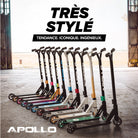 Apollo - Trottinette Freestyle Genius Pro - Trottinette robuste avec roulement à billes ABEC 9 - Noir