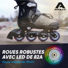 Apollo - Champion rollers adultes/enfants à pointure réglable - Noir - L (39-42)