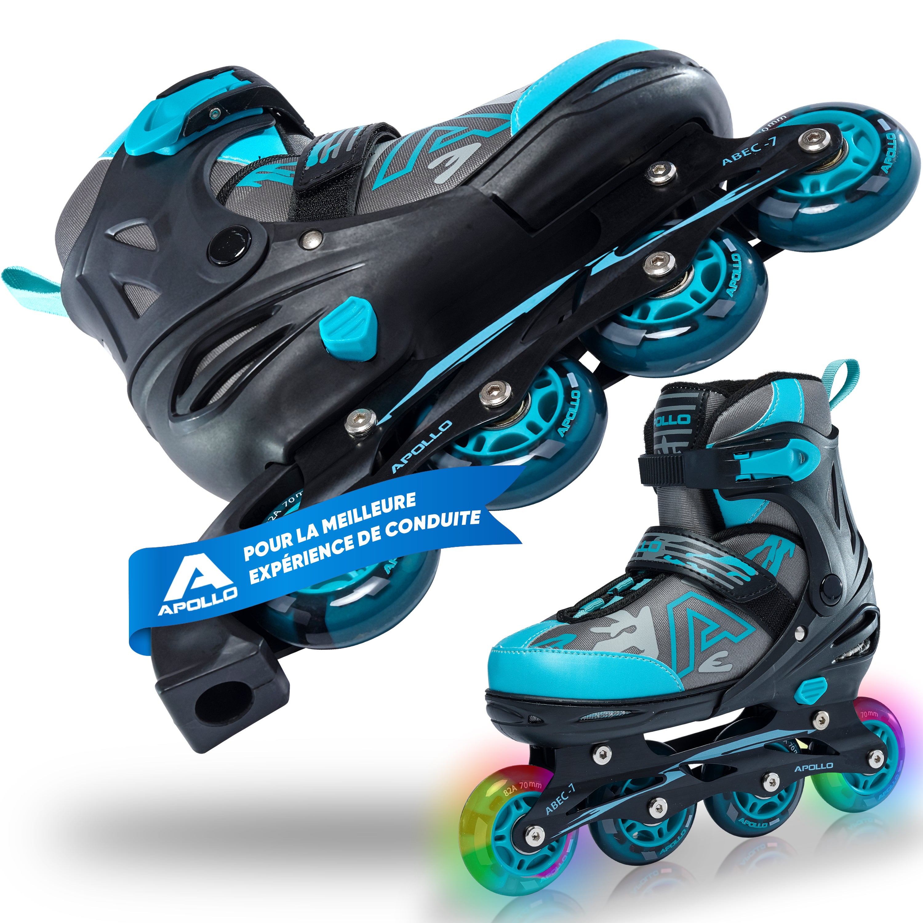 Apollo - Champion rollers adultes/enfants à pointure réglable - Menthe - L (39-42)