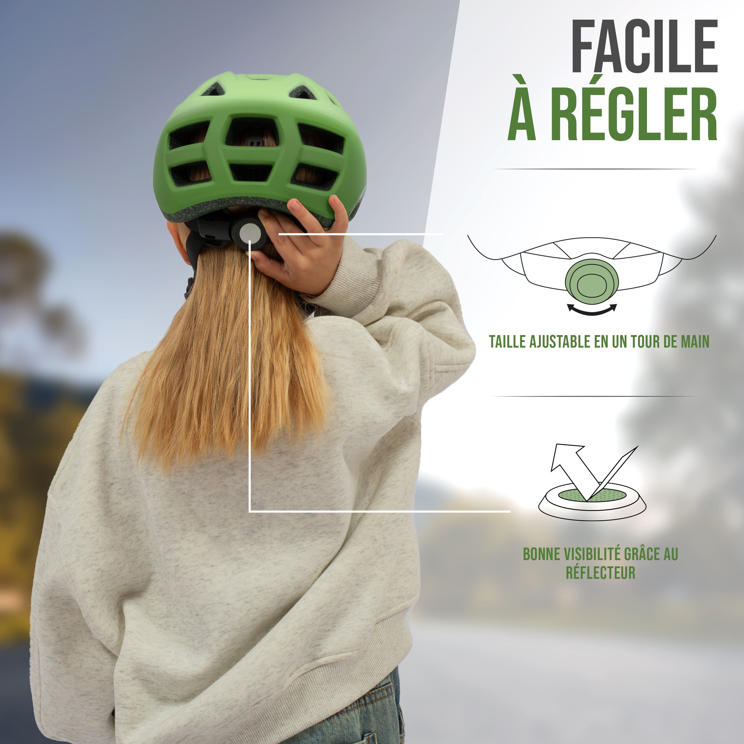 Apollo - APOLLO Casque Multisport pour Enfants et Adolescents - Green Fade