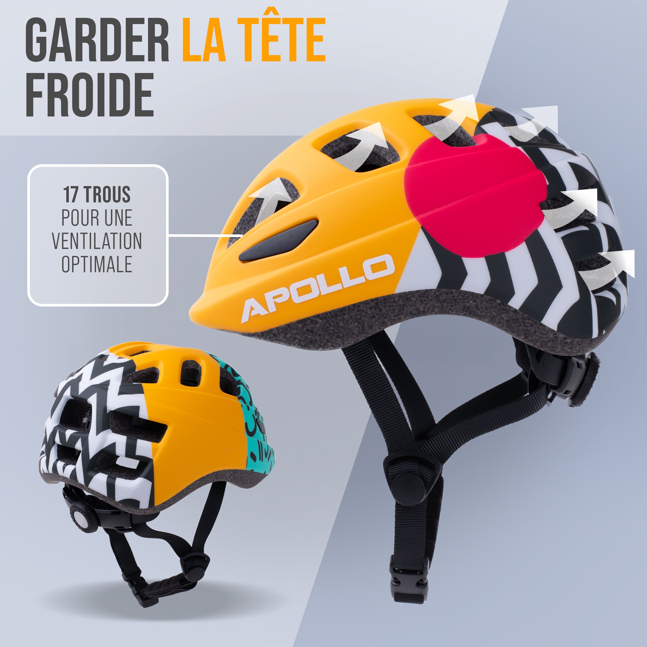 Apollo - APOLLO Casque Multisport pour Enfants et Adolescents - 90s Revival