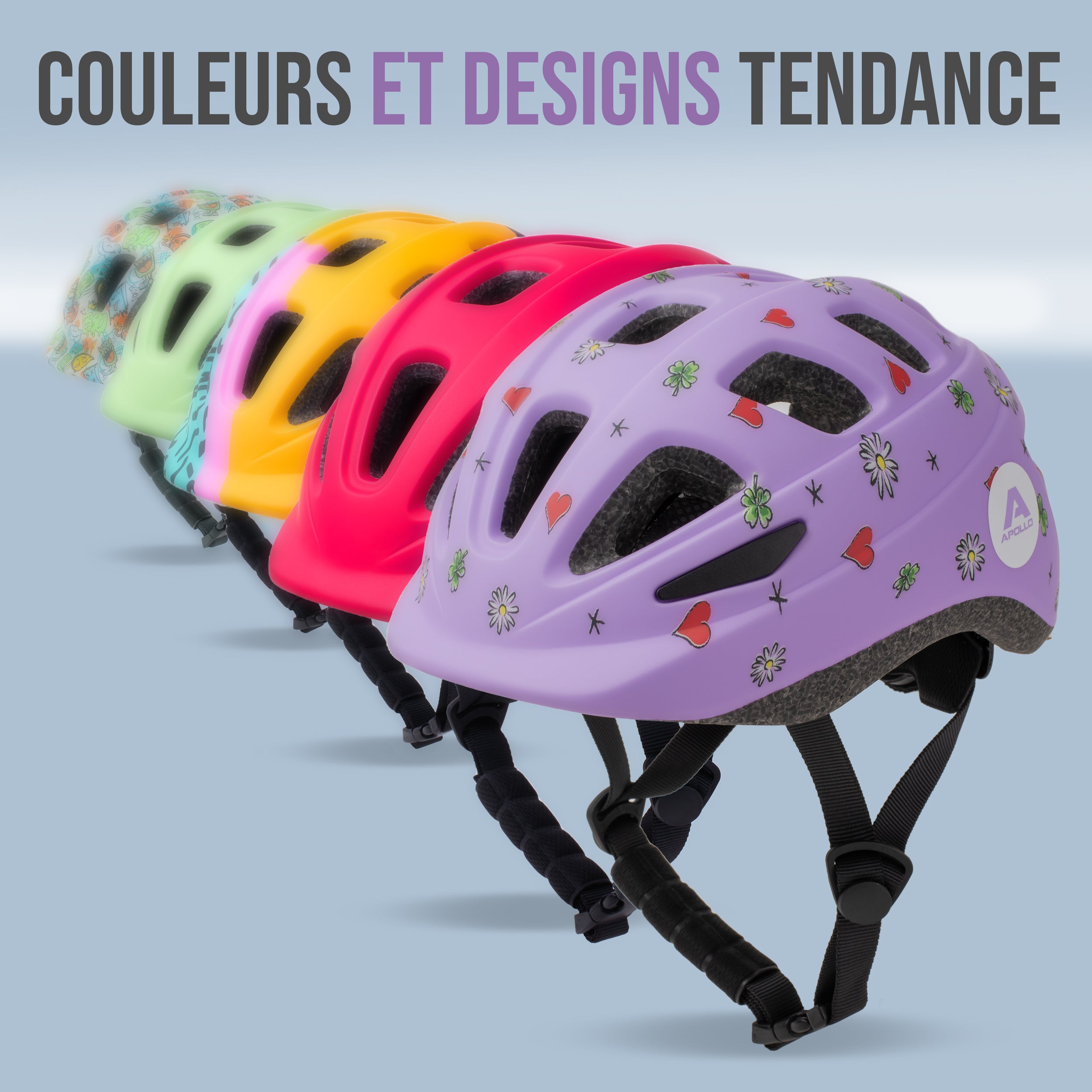 Apollo - APOLLO Casque Multisport pour Enfants et Adolescents - Flower Love