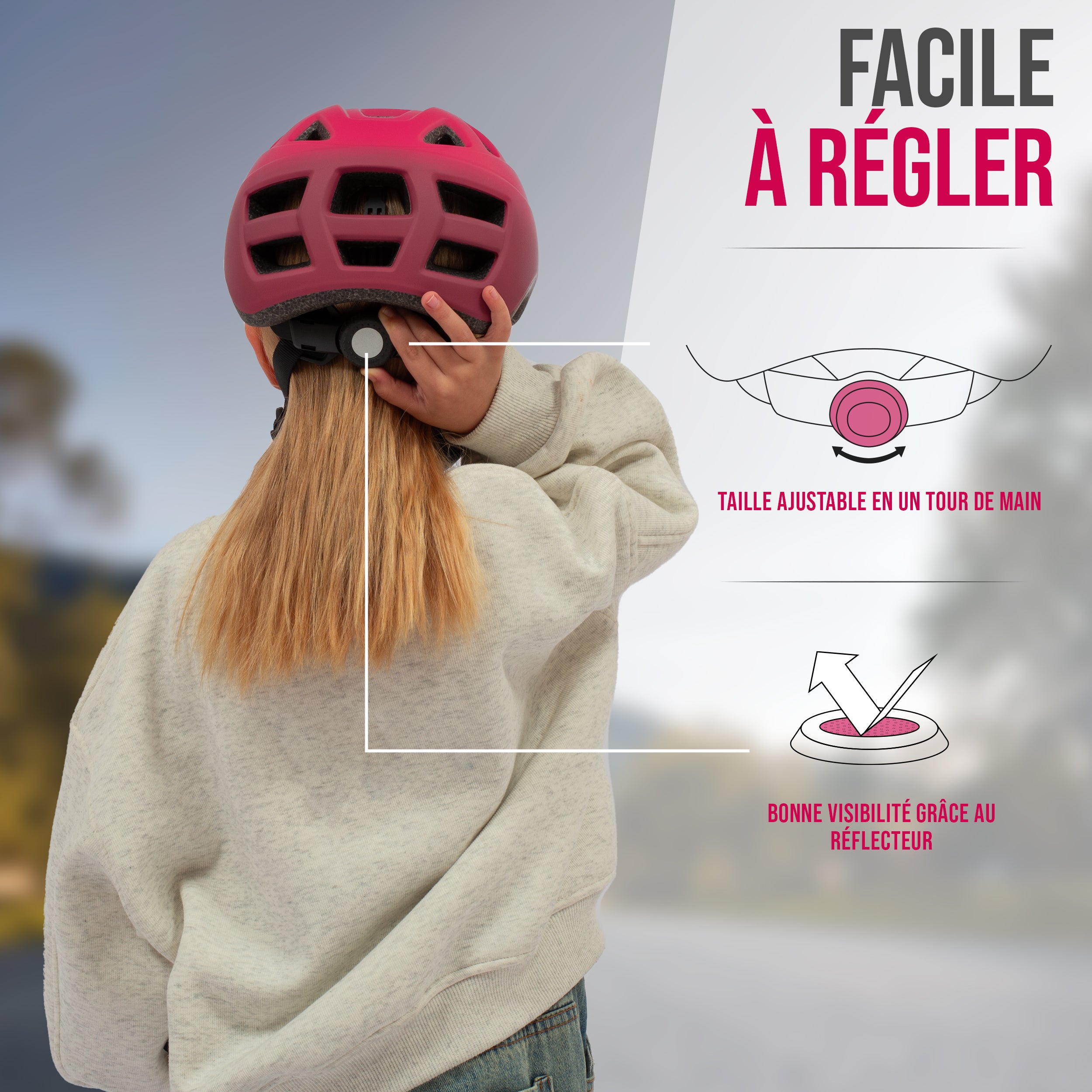 Apollo - APOLLO Casque Multisport pour Enfants et Adolescents - Red Fade