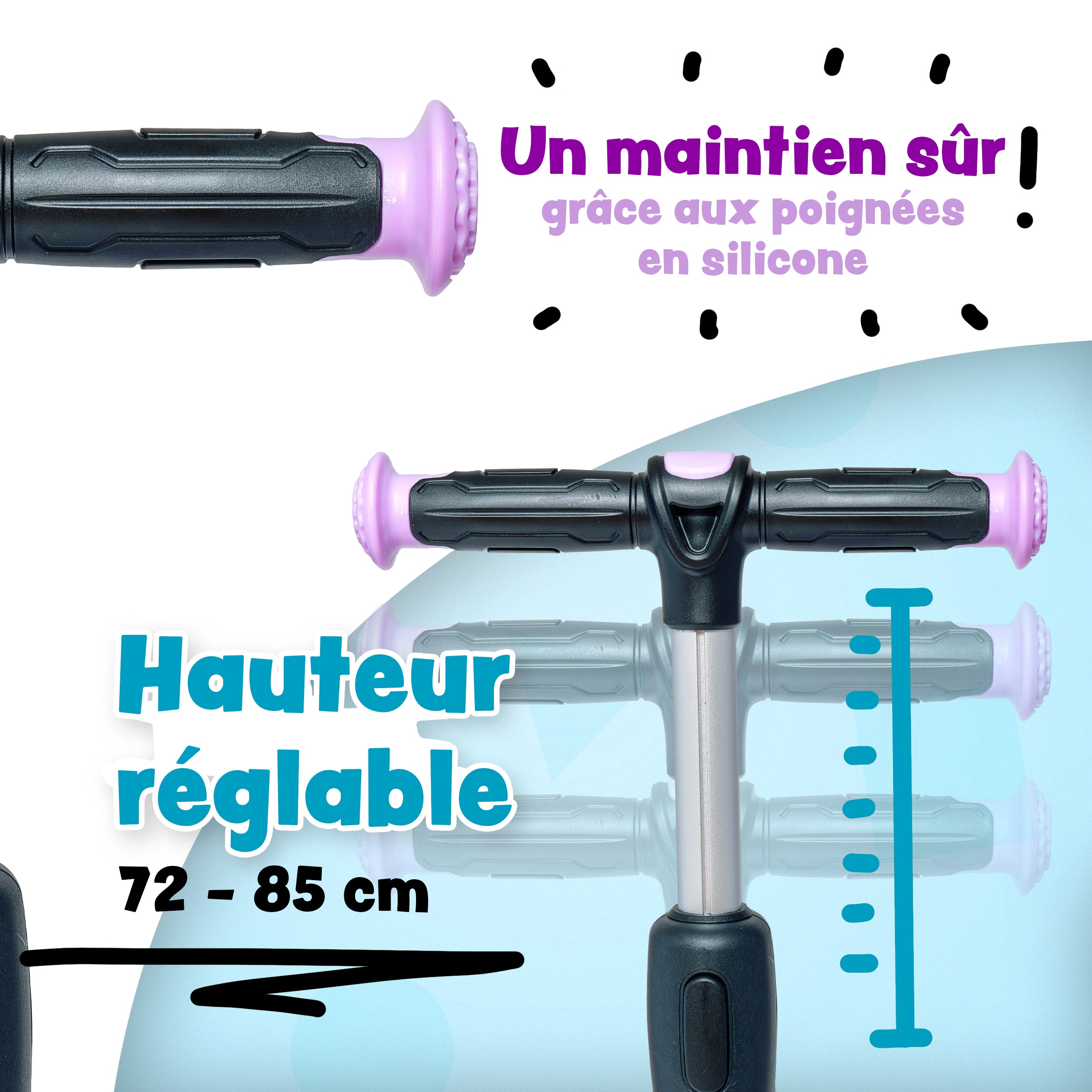 Apollo - Trottinette pour enfants “KidsPro4” trottinette à LED pliable - Violet