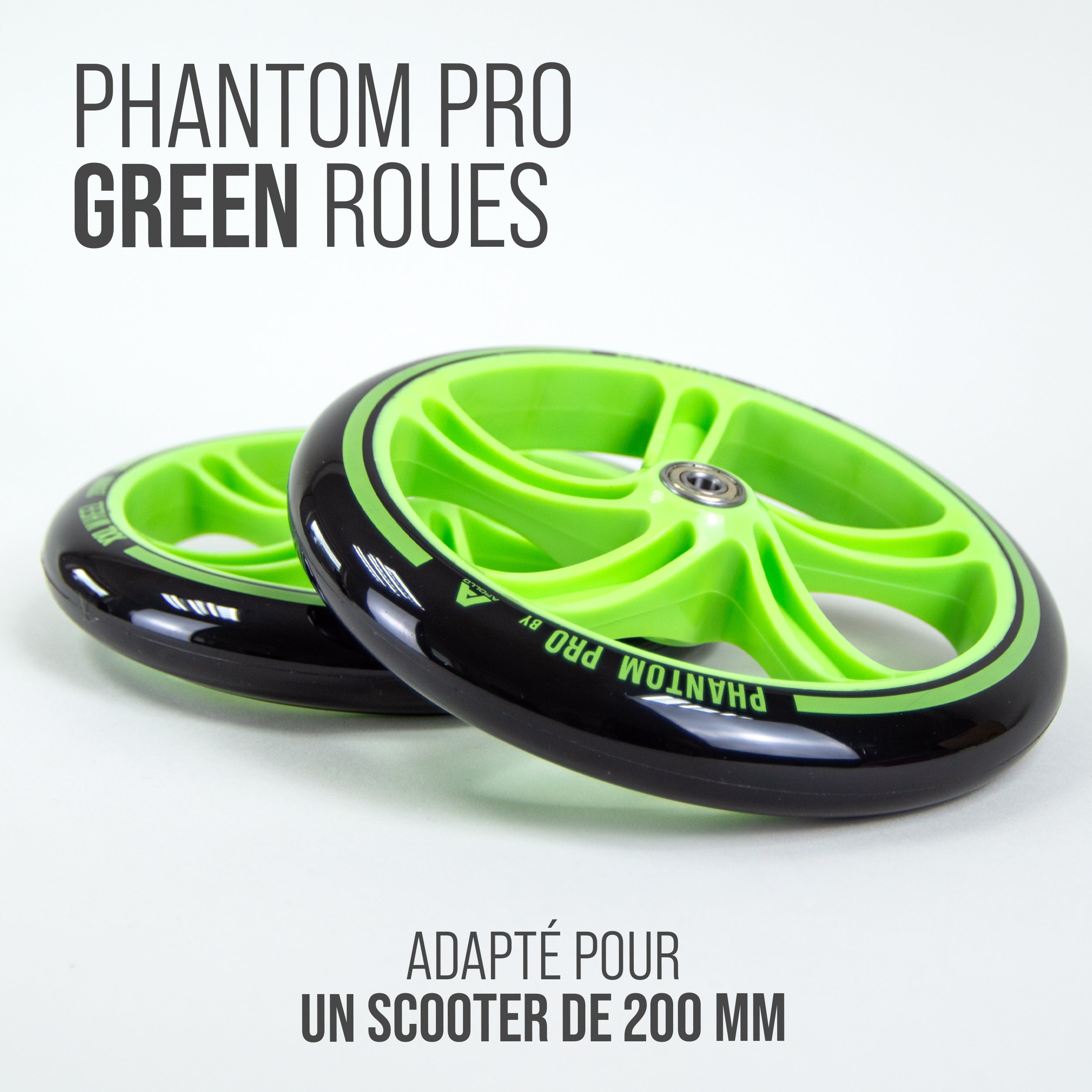 Apollo - 200 MM JEU DE ROUES DE RECHANGE POUR TROTTINETTE DE VILLE - PHANTOM / SPECTRE - Grün Schwarz