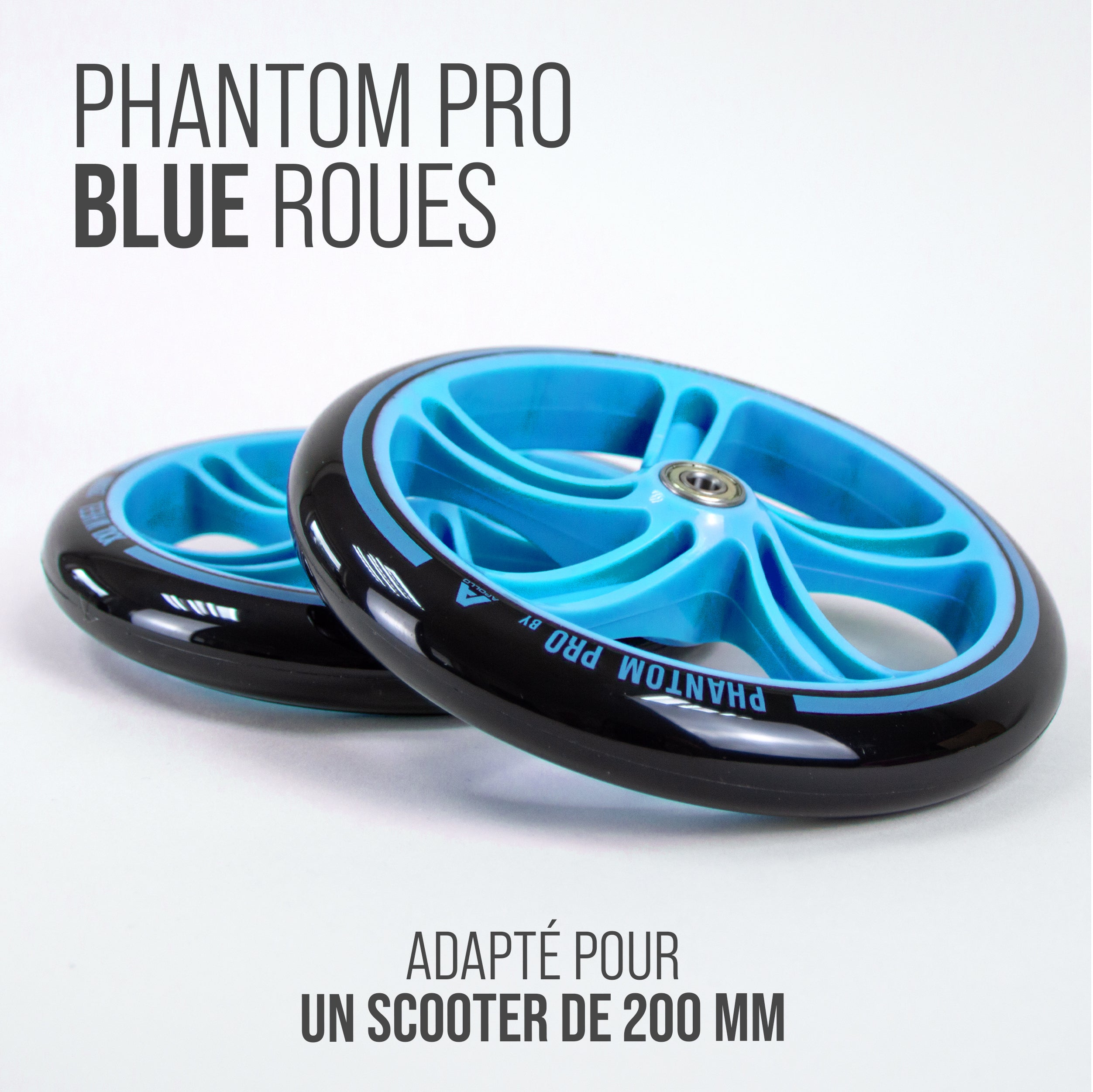 Apollo - 200 MM JEU DE ROUES DE RECHANGE POUR TROTTINETTE DE VILLE - PHANTOM / SPECTRE - Blau Schwarz