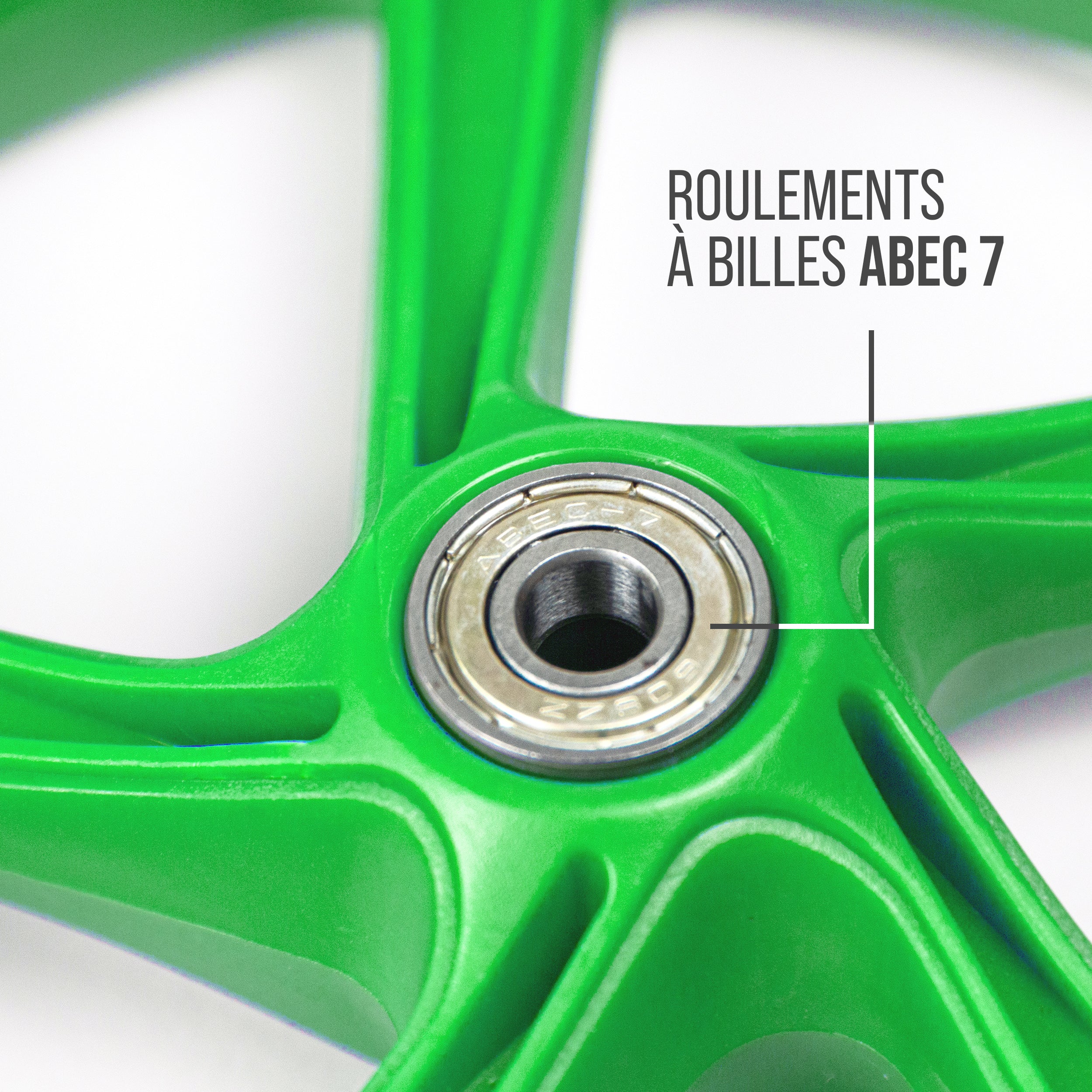 Apollo - 200 MM JEU DE ROUES DE RECHANGE POUR TROTTINETTE DE VILLE - PHANTOM / SPECTRE - LED Grün Transparent