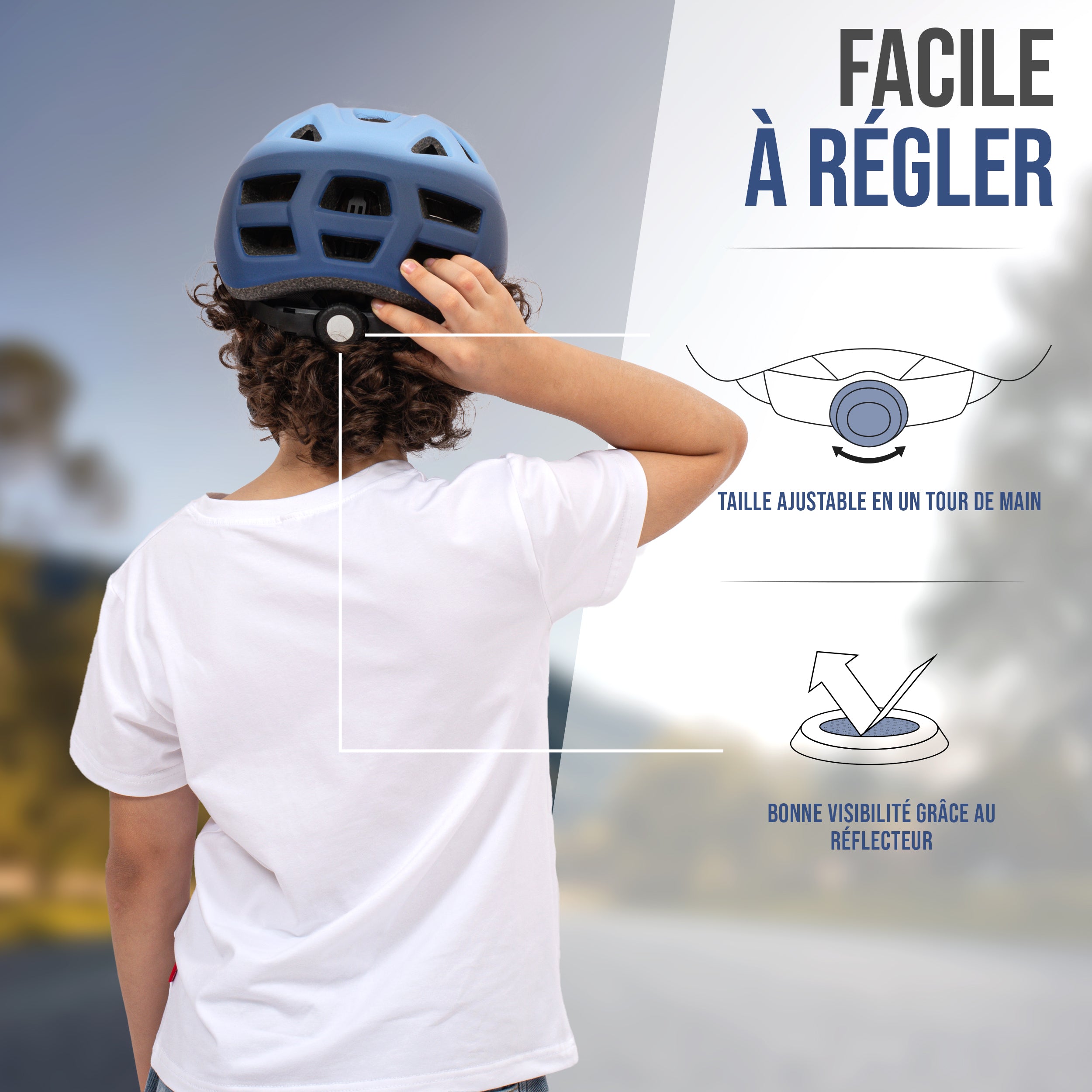 Apollo - APOLLO Casque Multisport pour Enfants et Adolescents - Blue Fade