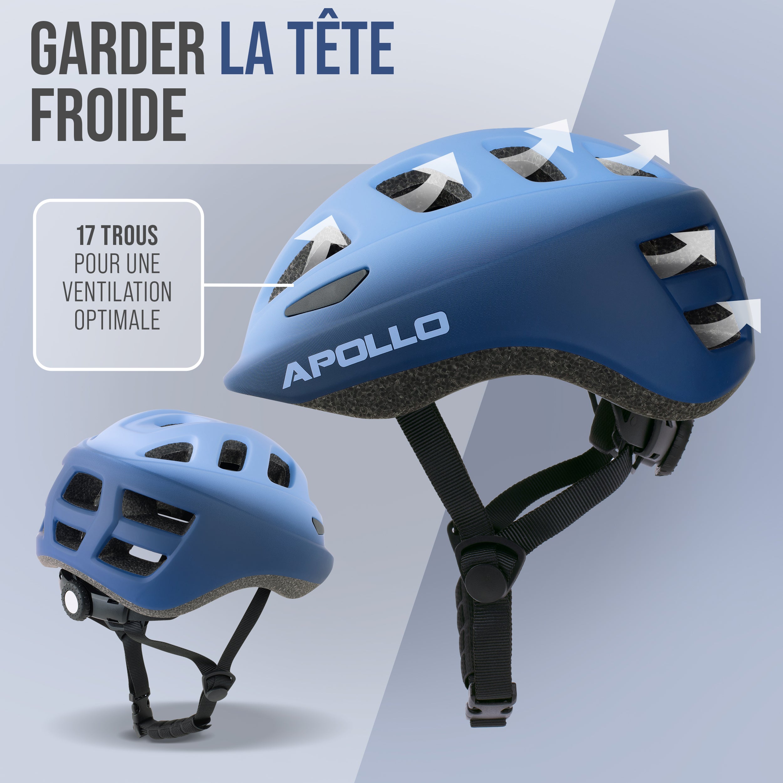 Apollo - APOLLO Casque Multisport pour Enfants et Adolescents - Blue Fade
