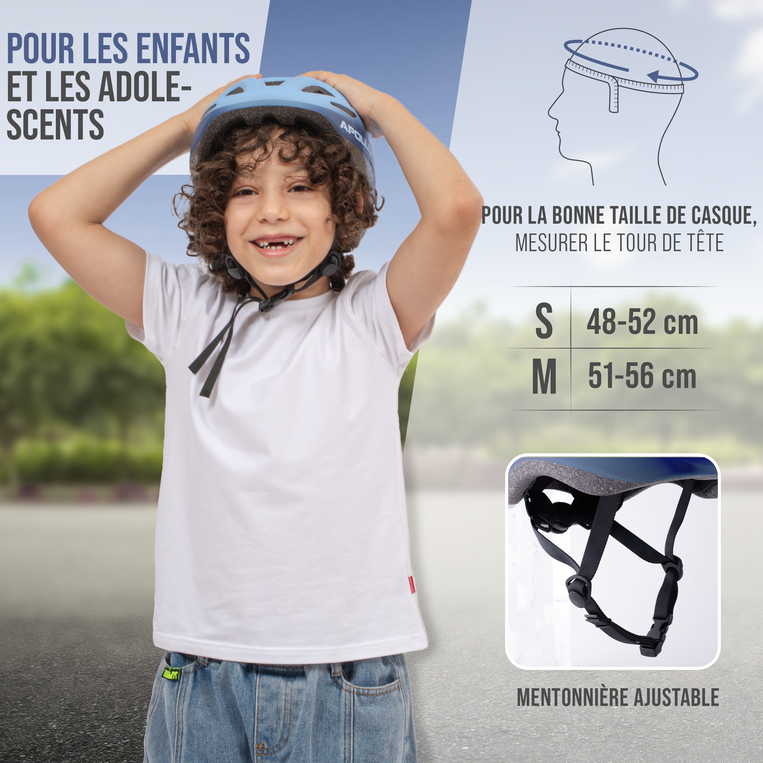 Apollo - APOLLO Casque Multisport pour Enfants et Adolescents - Blue Fade