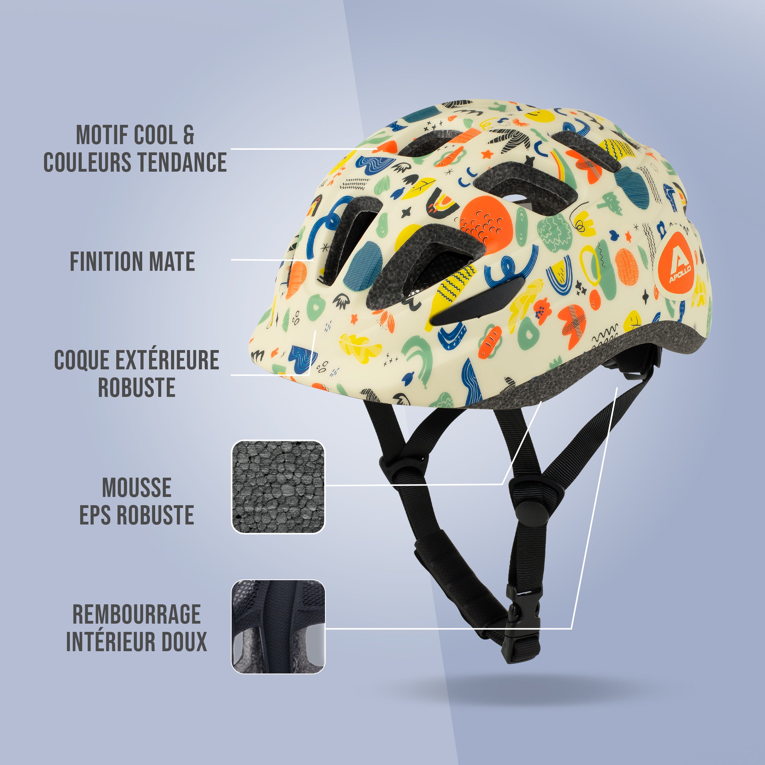 Apollo - APOLLO Casque Multisport pour Enfants et Adolescents - Papercraft